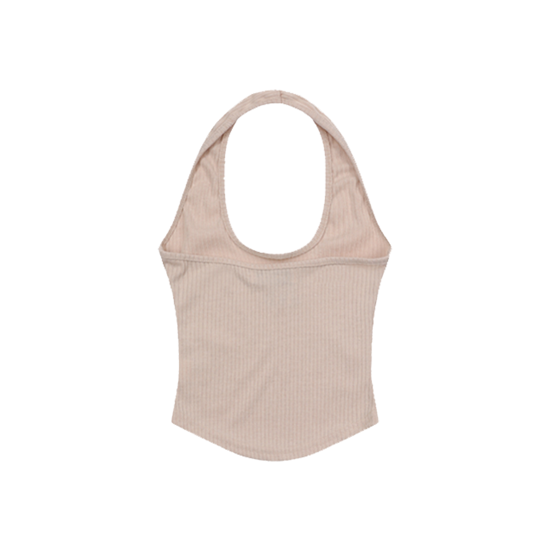 무센트 카일락 골지 홀터넥 크롭 슬리브리스 나시 베이지(MUCENT Kylilac Crop Sleeveless Beige) - 2