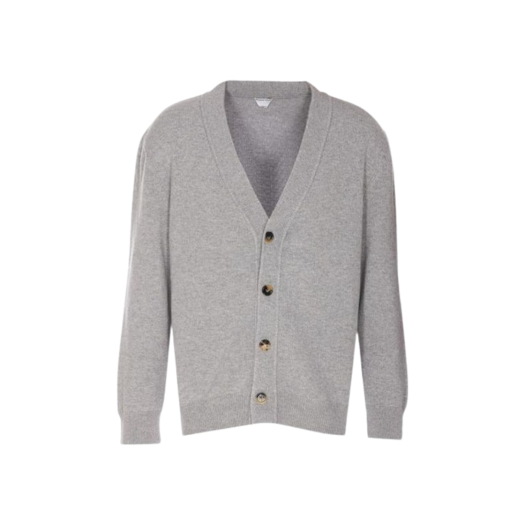 777588V2MM08531 Bottega Veneta Cashmere Cardigan Light Grey Melange