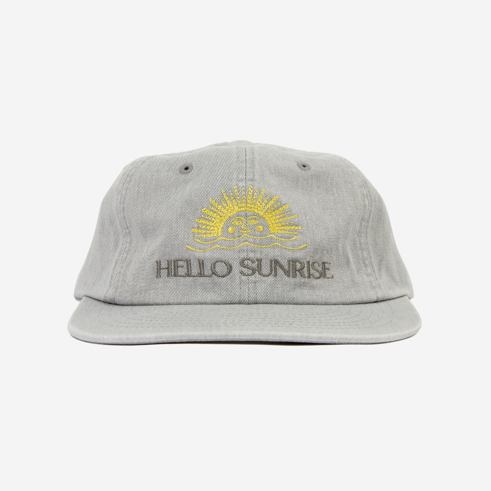 헬로 선라이즈 워시드 투 톤 로고 6패널 캡 라이트 그레이(Hello Sunrise Washed Two Tone Logo 6panel Cap Light Gray)