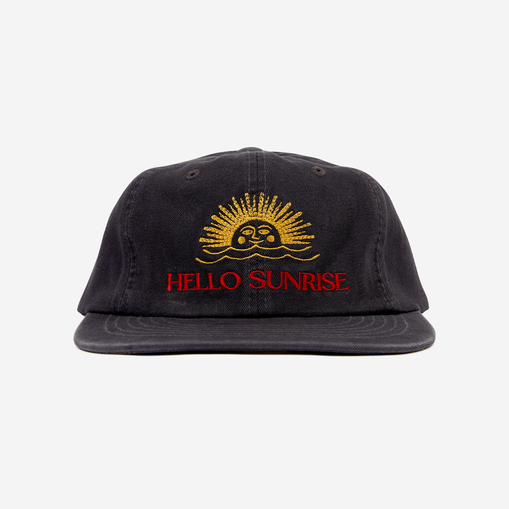헬로 선라이즈 워시드 투 톤 로고 6패널 캡 차콜(Hello Sunrise Washed Two Tone Logo 6panel Cap Charcoal)
