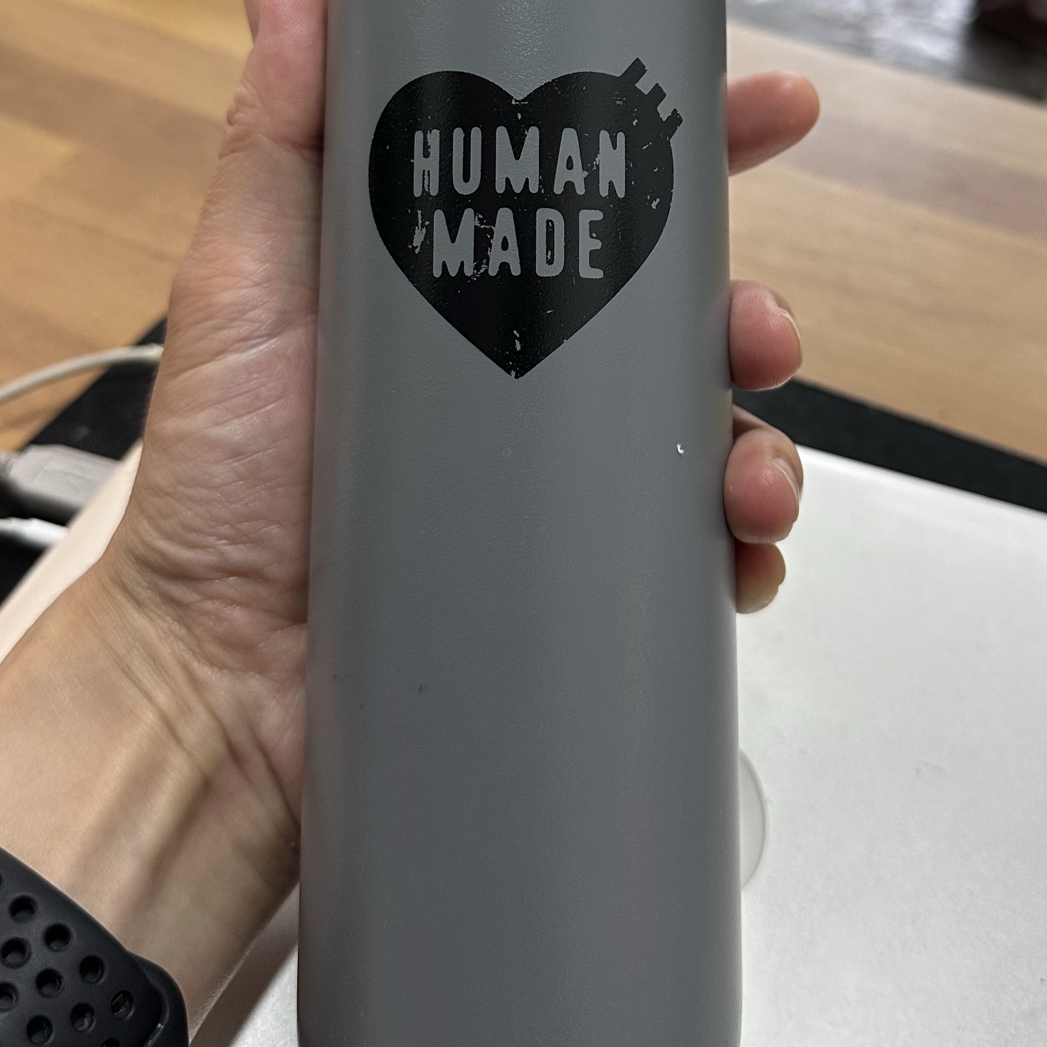 Human Made Wide Mouth Bottle 591ml Gray 착용 스타일