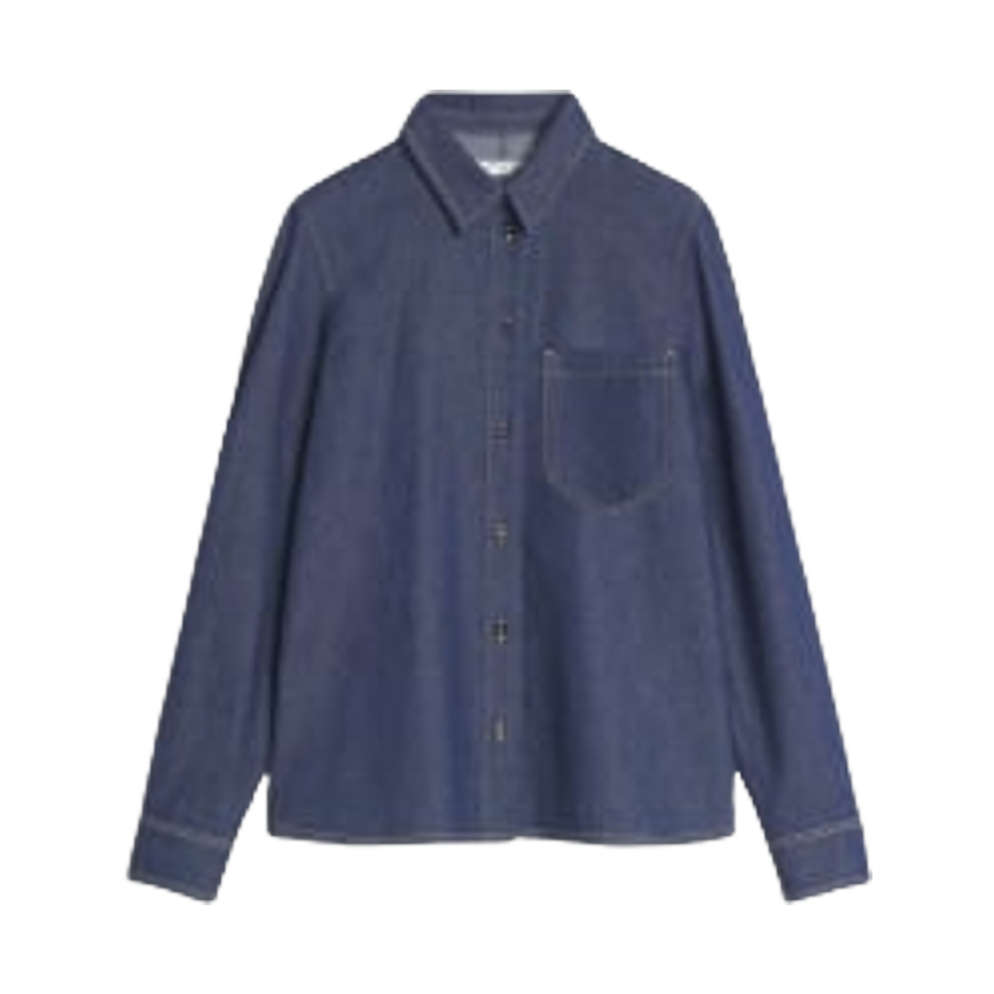 (W) 메종 키츠네 디자인 백 피티드 셔츠 인디고((W) Maison Kitsune Designed Back Fitted Shirt Indigo) - 1