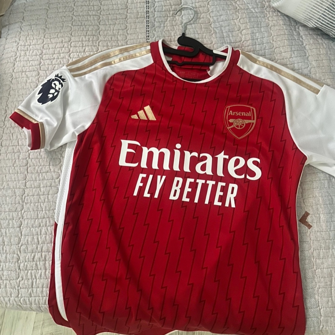 Adidas Arsenal 2023/24 Home Jersey Better Scarlet White - KR Sizing (Non Marking Ver.) 착용 스타일