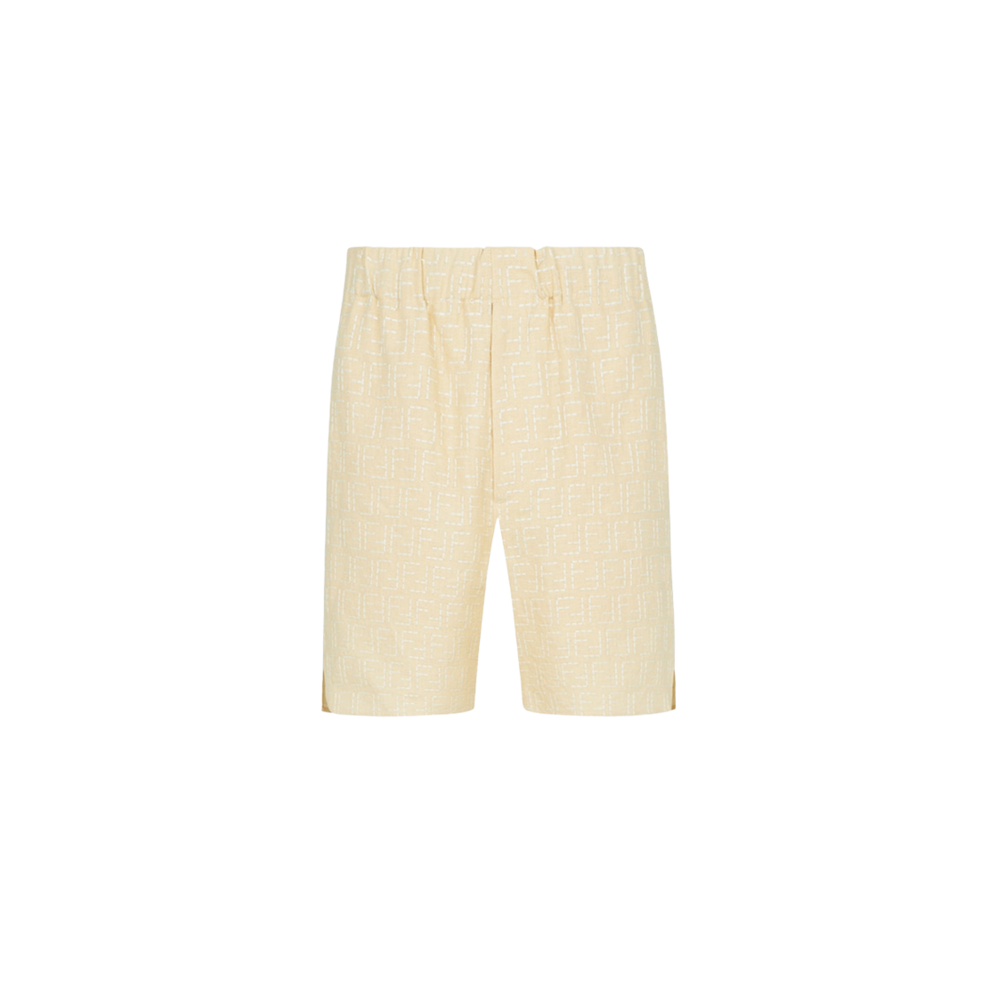 FB0821AU6YF0PKL Fendi Linen FF Jacquard Shorts Yellow
