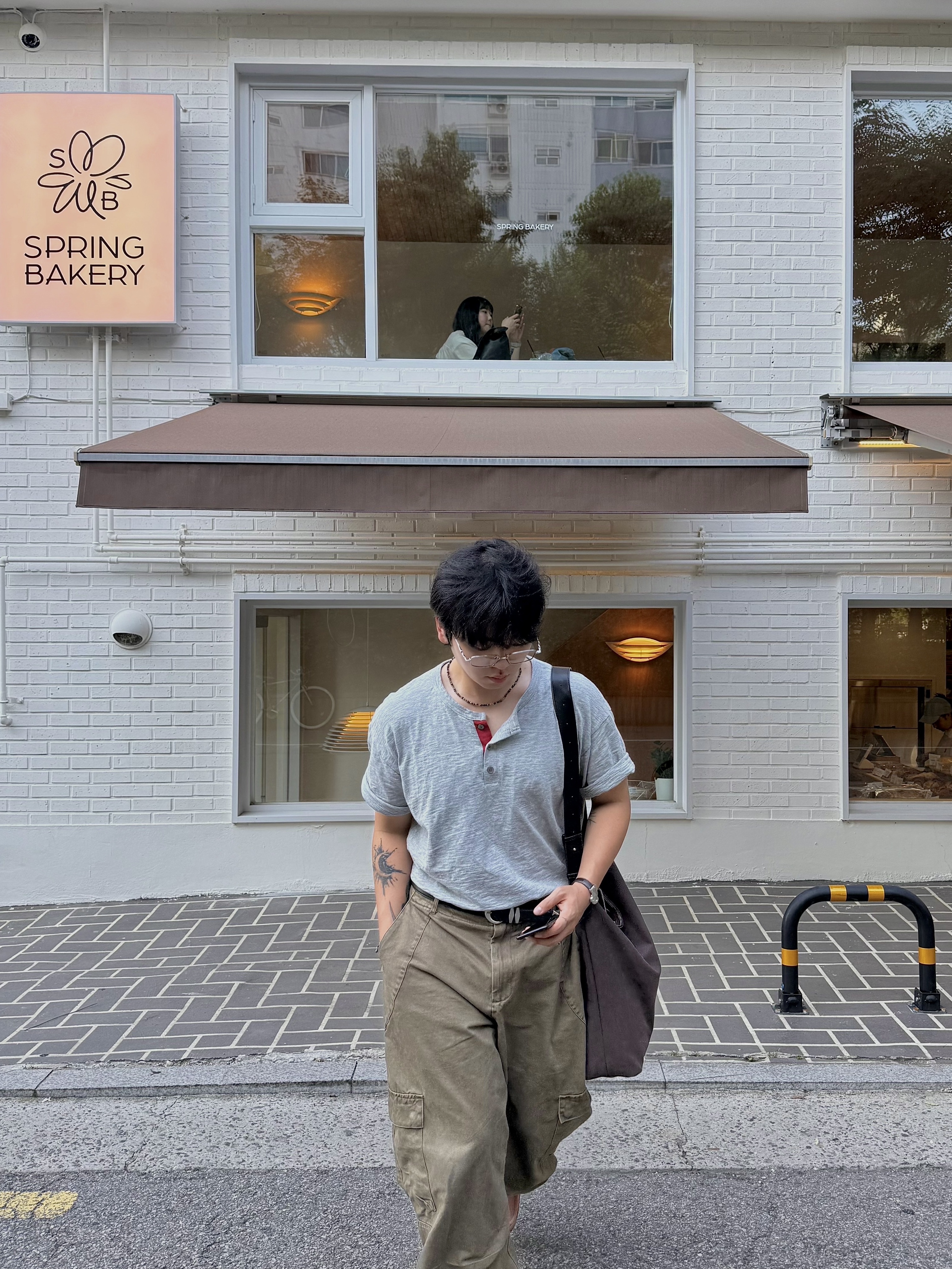 noun Washed Cargo Pants Khaki, LOSTGARDEN Dive Pink 착용 스타일 - 5