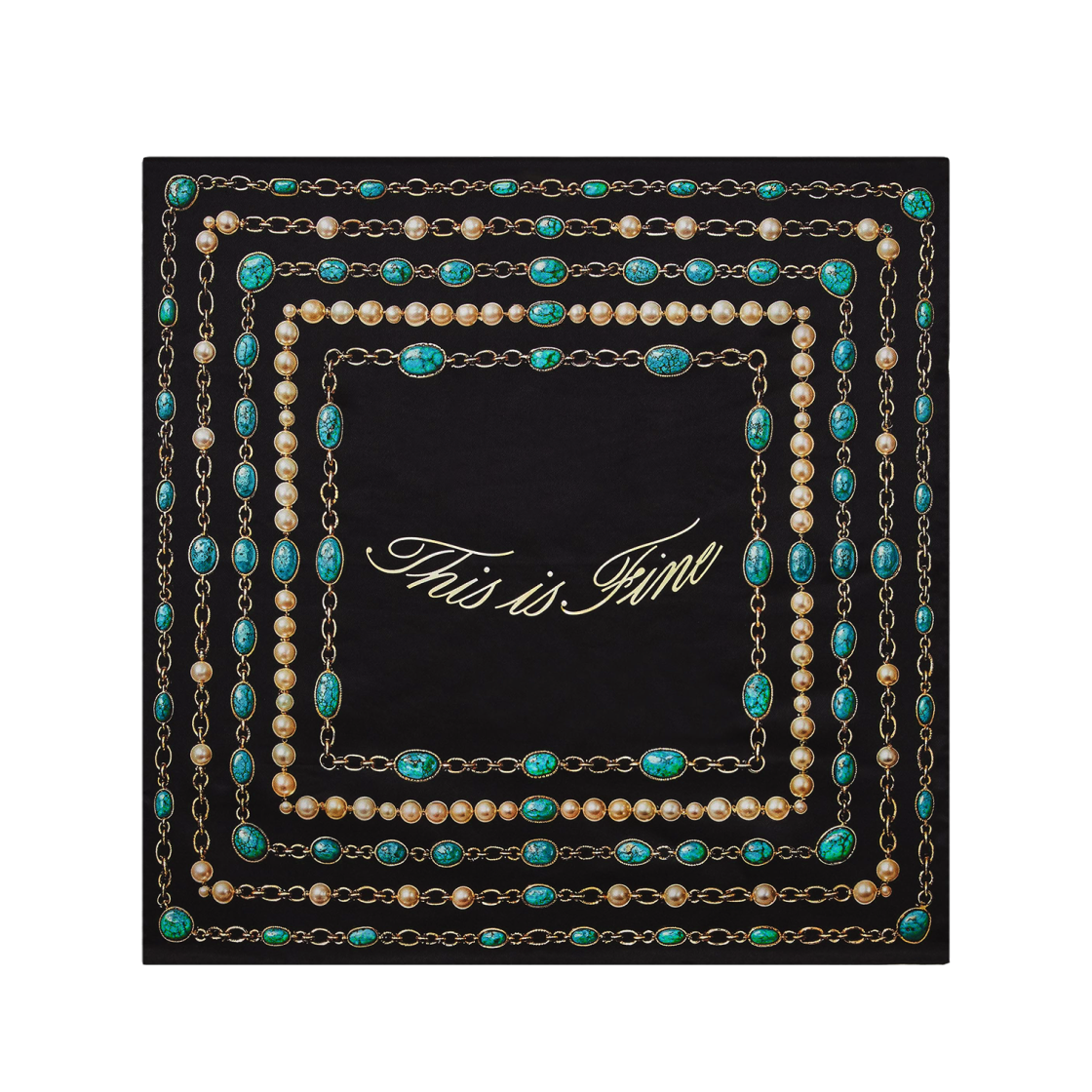 TIF01SC02MDNOOO THIS IS FINE x FUNFLEX Silk Scarf Midnight