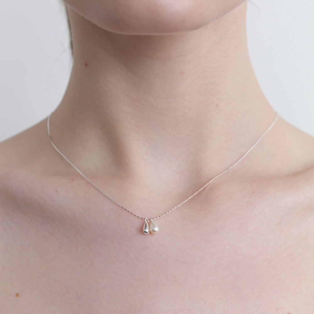 러브미몬스터 [실버] 더블 드롭 목걸이 실버(lovememonster [Silver] Double Drop Necklace  Silver) - 2