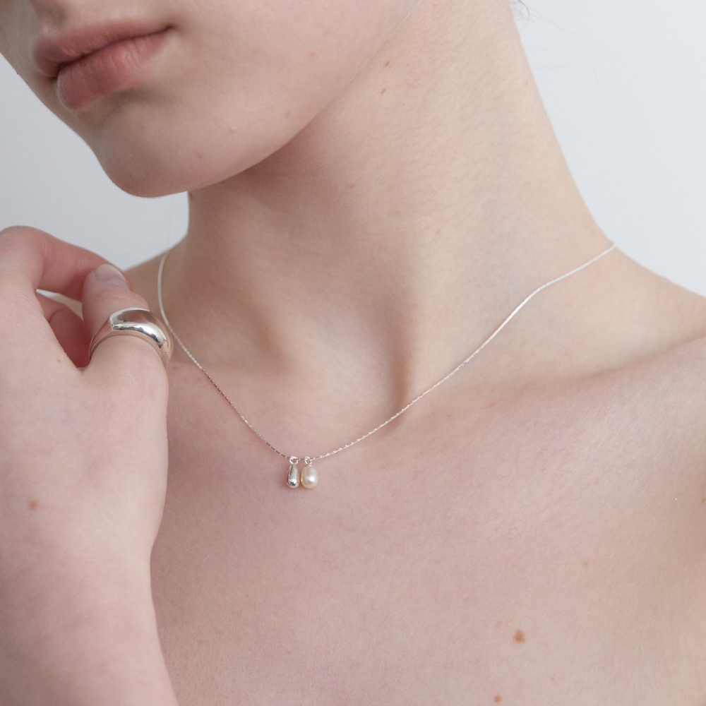 러브미몬스터 [실버] 더블 드롭 목걸이 실버(lovememonster [Silver] Double Drop Necklace  Silver) - 3