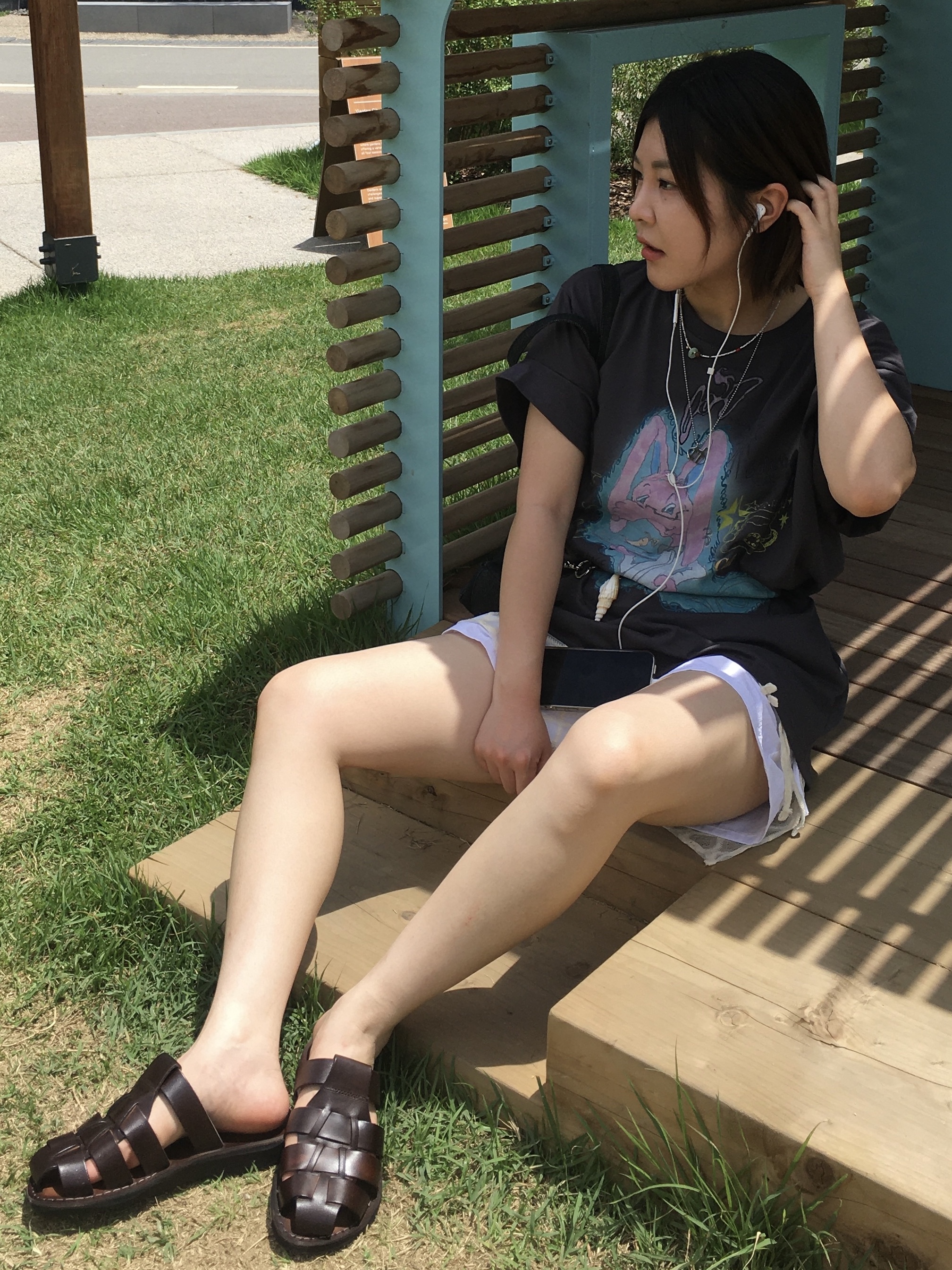 Jerusalem Sandals No.1063 Michael Slide Brown 착용 스타일 - 1