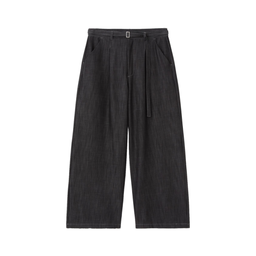 DNBESSPT24BK DNSR Belted Drape Slacks Black