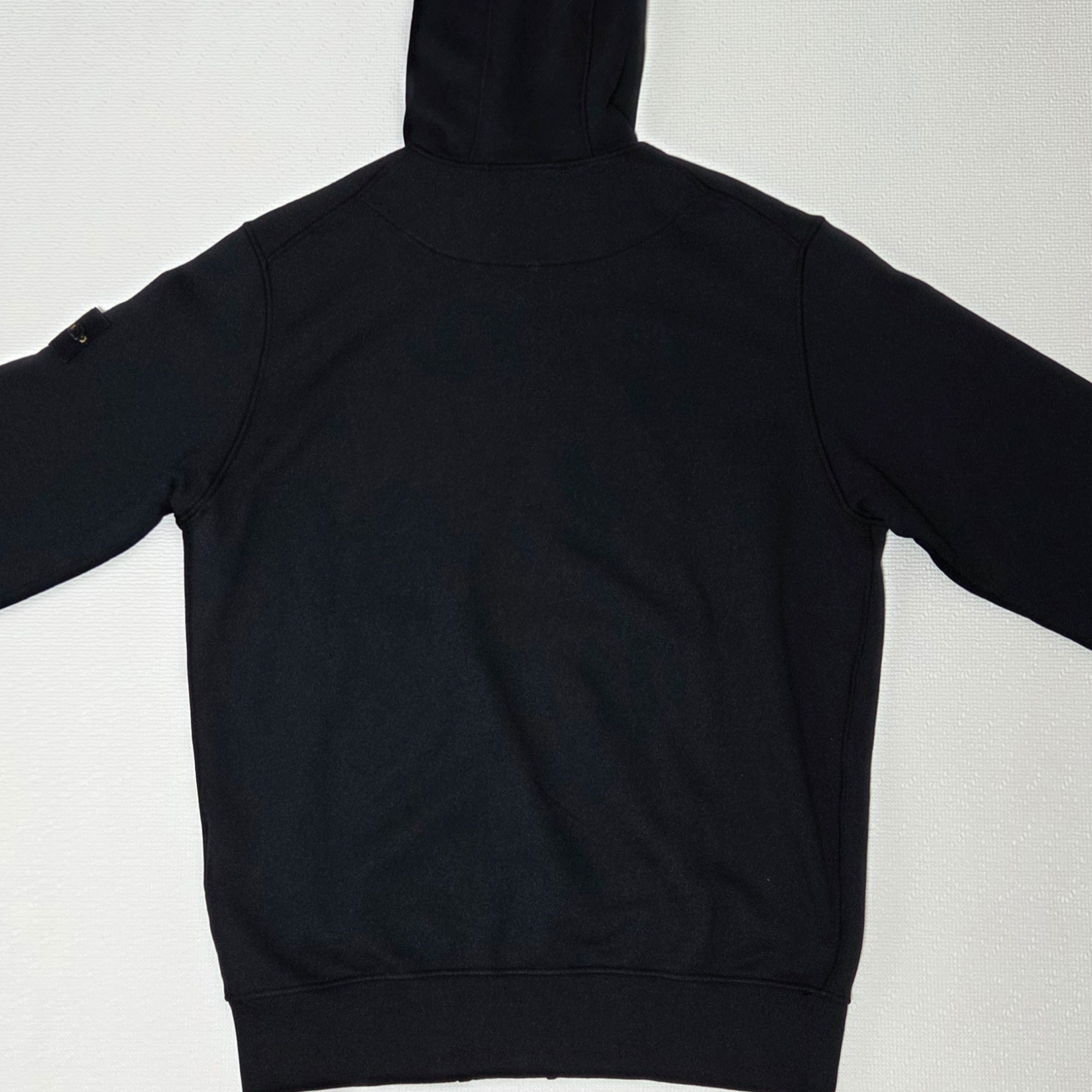Stone Island 6100042 Organic Cotton Fleece Hooded Sweatshirt with Drawstring Hood and Zipper Black - 25SS 착용 스타일 - 2