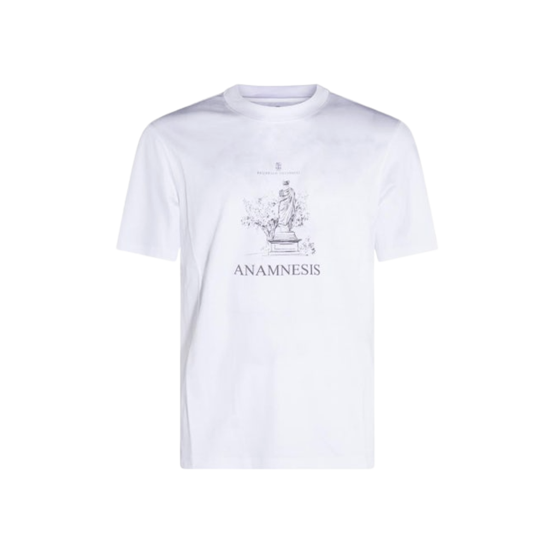 브루넬로 쿠치넬리 프린트 코튼 티셔츠 화이트(Brunello Cucinelli Print Cotton T-Shirt White) - 1