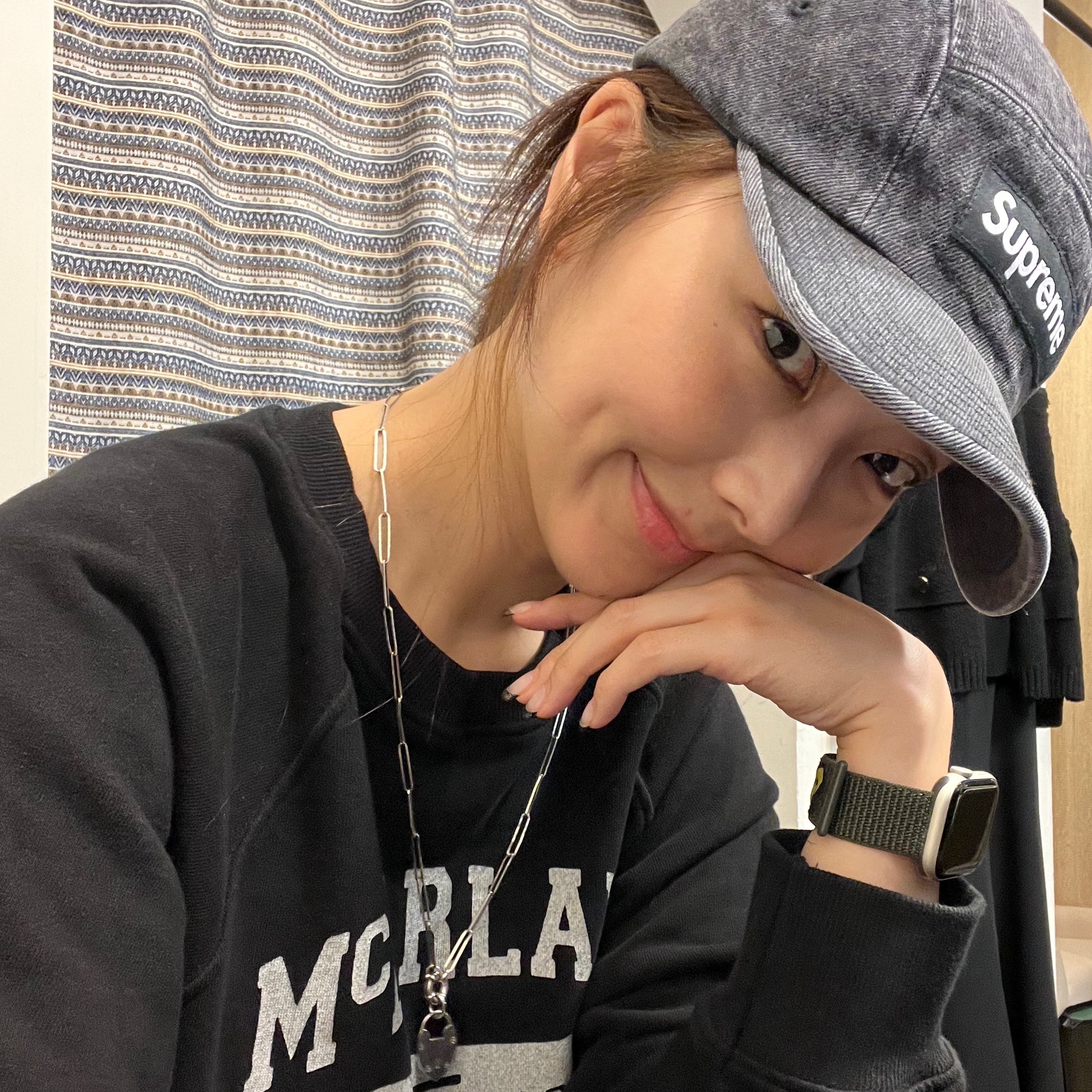 Supreme Denim Camp Cap Black - 24SS 착용 스타일 - 2