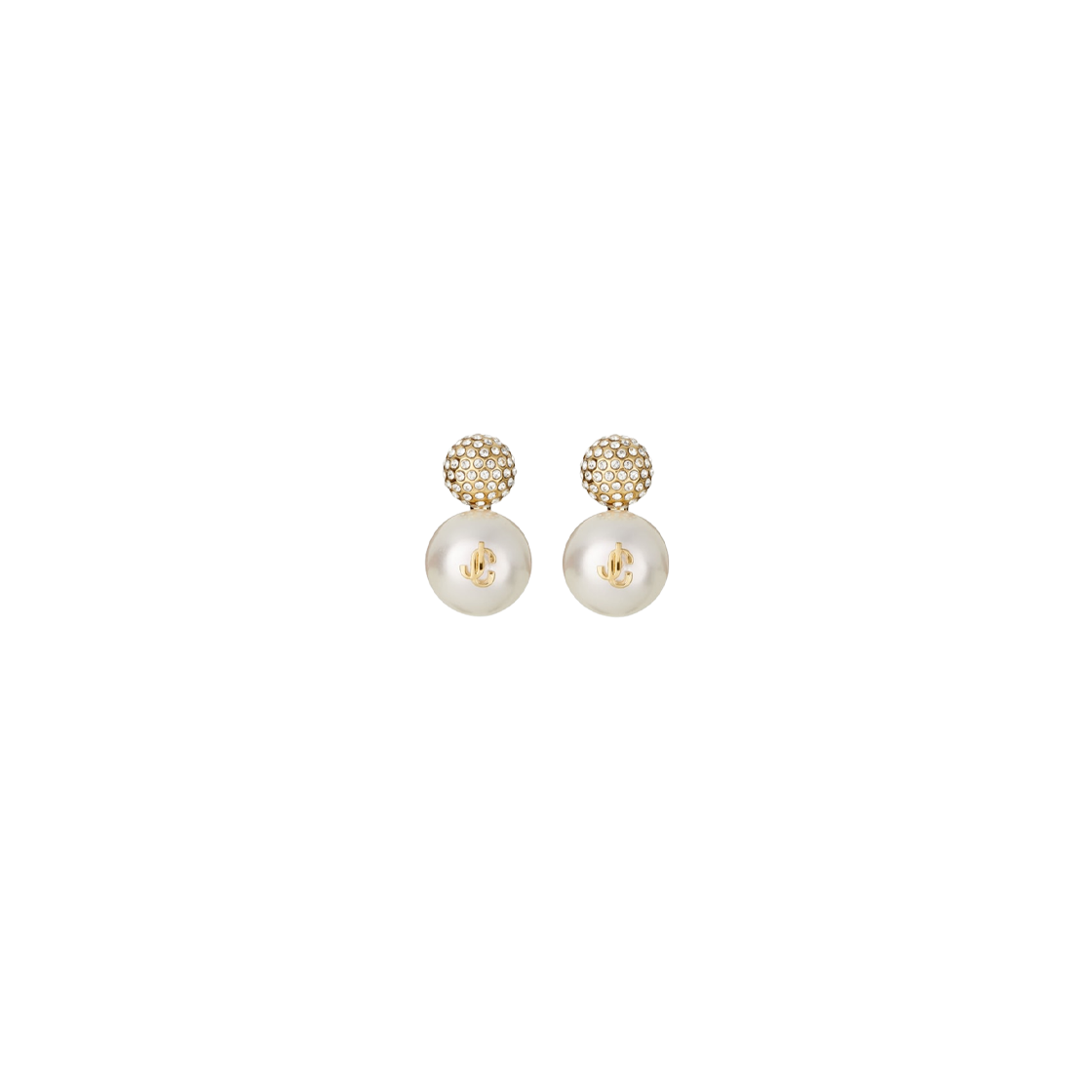(W) 지미추 아우리 크리스탈 이어링 골드 화이트((W) Jimmy Choo Auri Crystal Earring Gold White)