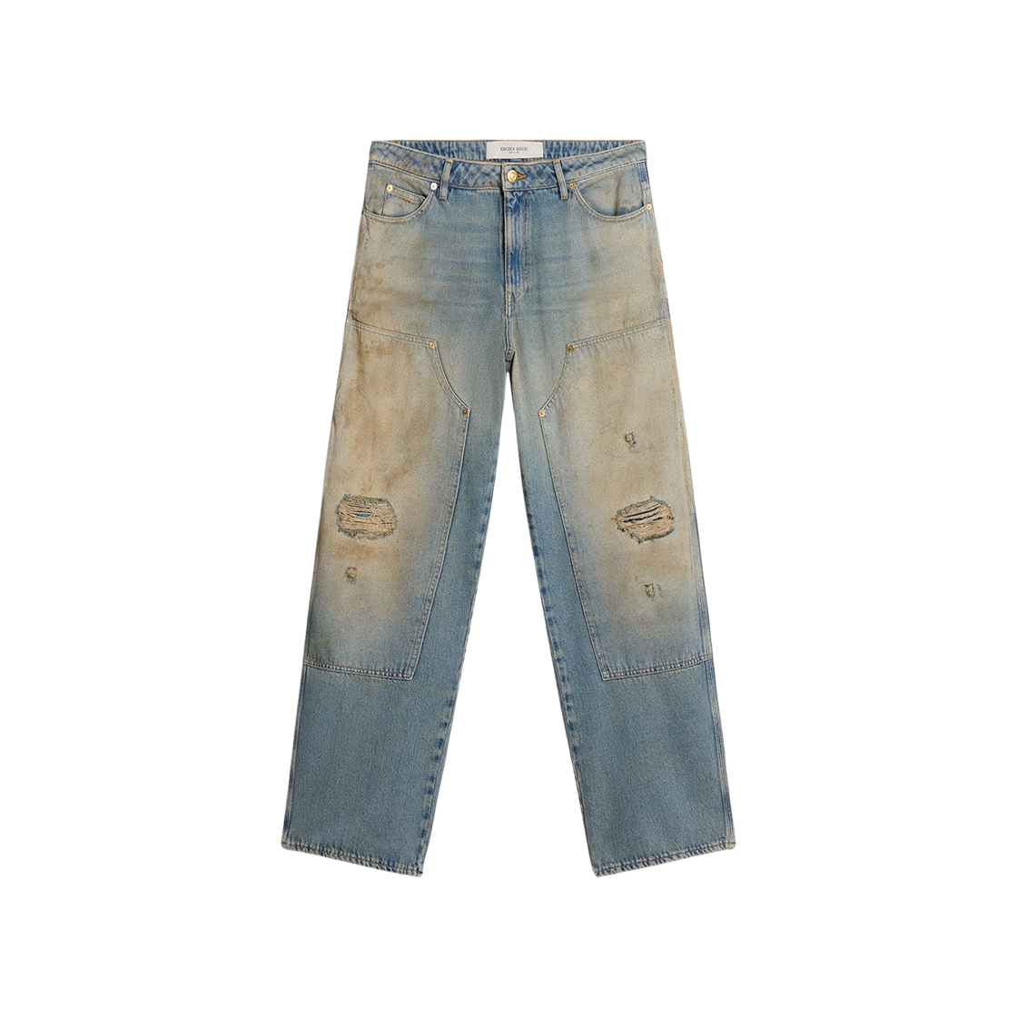 GMP01942-P002083-50491 Golden Goose Journey Collection Distressed Sand Washed Jeans Light Blue