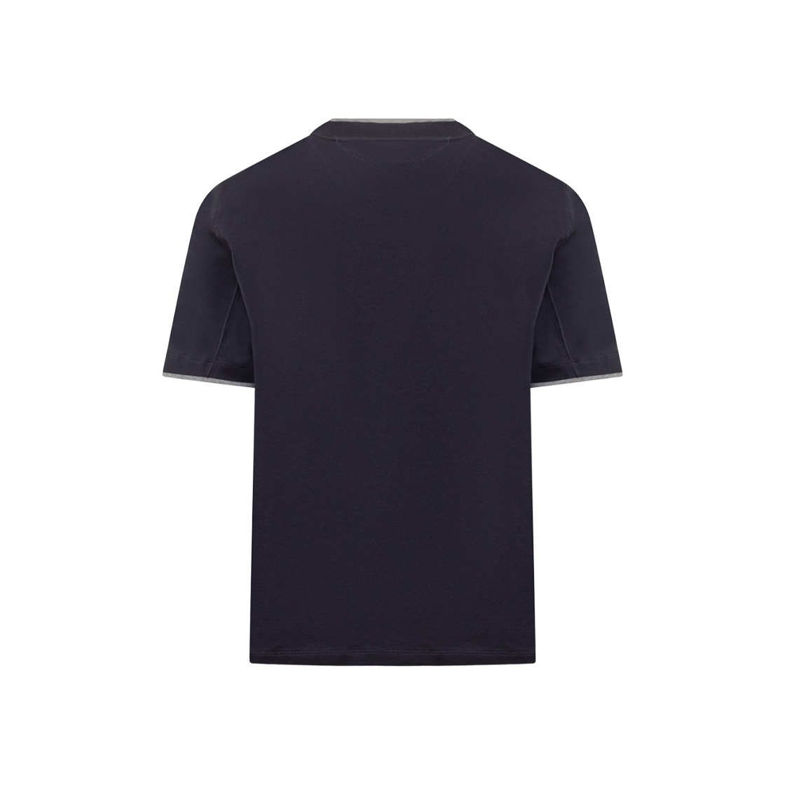 브루넬로 쿠치넬리 리브드 헴 저지 티셔츠 블루(Brunello Cucinelli Jersey T-Shirt with Ribbed Hem Blue) - 2
