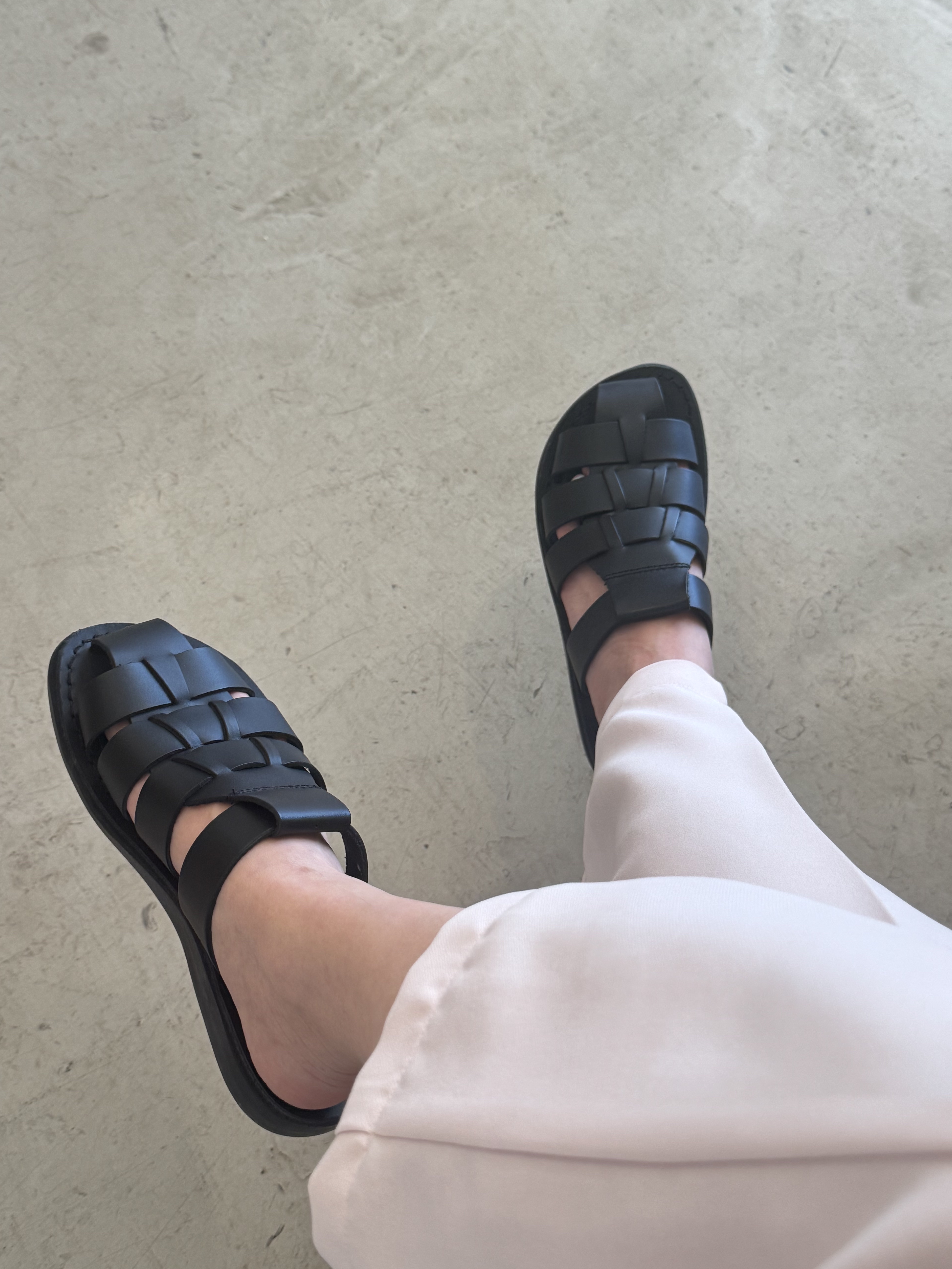 Jerusalem Sandals No.1063 Michael Slide Black 착용 스타일 - 6