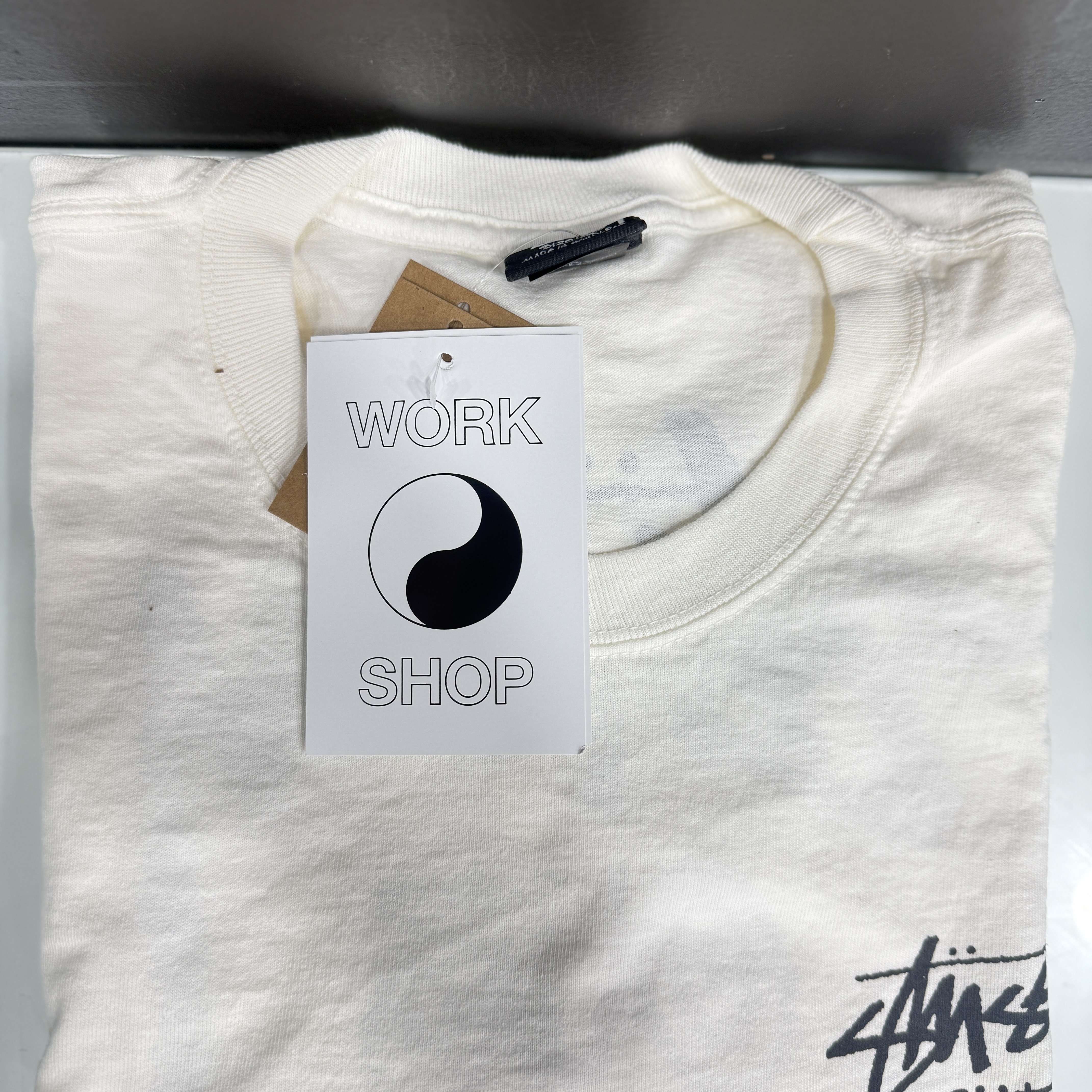 Stussy x Our Legacy Surfman Pigment Dyed T-Shirt Natural 착용 스타일 - 1