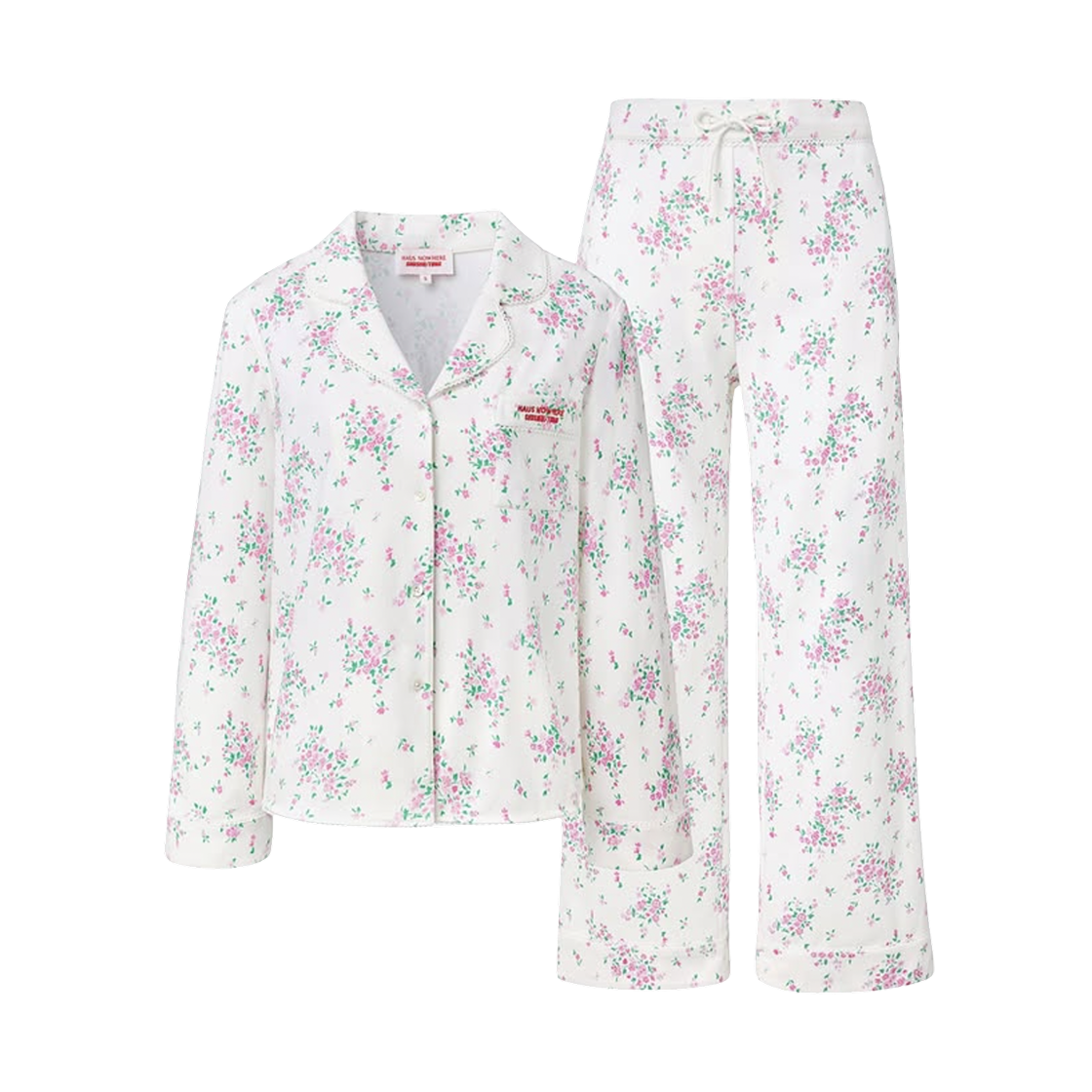 (W) 하우스 노웨어 x 슈슈통 파자마 세트 화이트((W) Haus Nowhere x Shushu/Tong Pajama Set White)