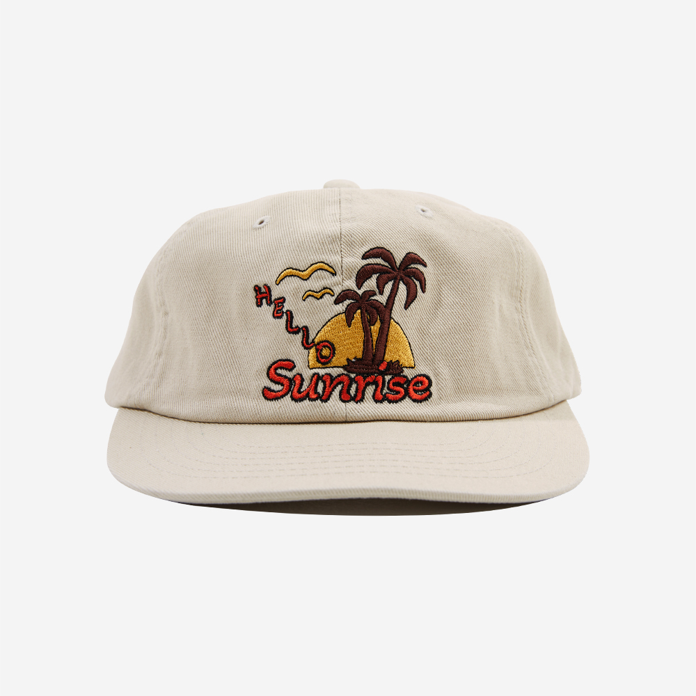 헬로 선라이즈 팜 트리 로고 6패널 캡 베이지(Hello Sunrise Palm Tree Logo 6Panel Cap Beige)