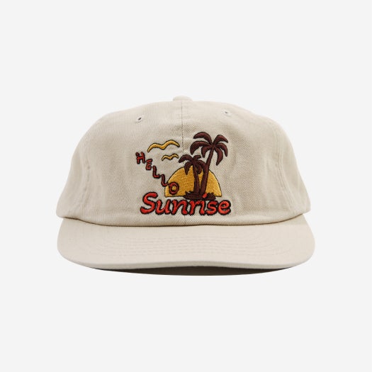 HS52CA001BE0 Hello Sunrise Palm Tree Logo 6Panel Cap_Beige