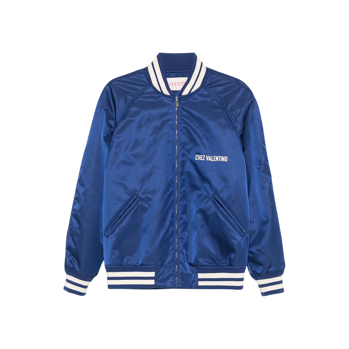 CIM225CMG88 Valentino Nylon Jacket with Chez Valentino Print Blue