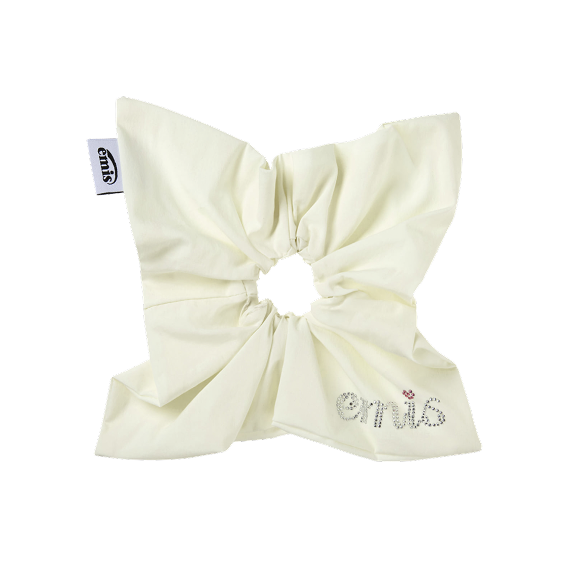 (W) 이미스 라인스톤 스크런치 아이보리((W) Emis Rhinestone Scrunchie Ivory) - 1