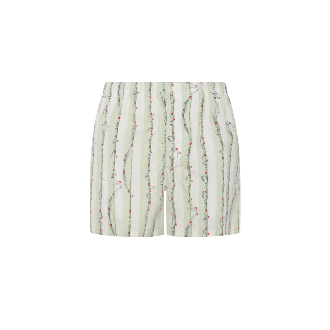 761327V3PX04681 Bottega Veneta Printed Poplin Bermuda Shorts Light Cyan