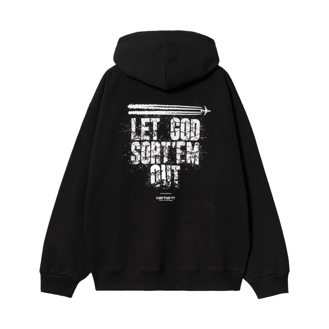 칼하트 WIP x 클립스 렛 갓 솔트 엠 아웃 후드 스웨트셔츠 블랙 화이트(Carhartt WIP x Clipse Let God Sort Em Out Hooded Sweatshirt Black White) - 2