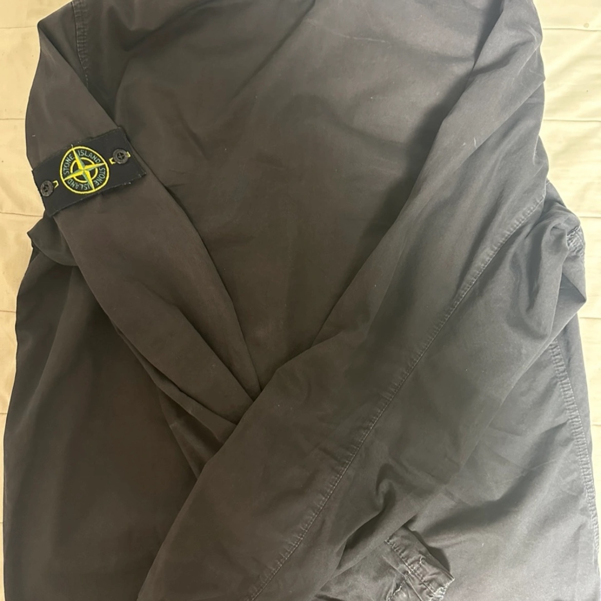 Stone Island 101WN Brushed Cotton Canvas T.CO+OLD Overshirt Black - 22FW 착용 스타일