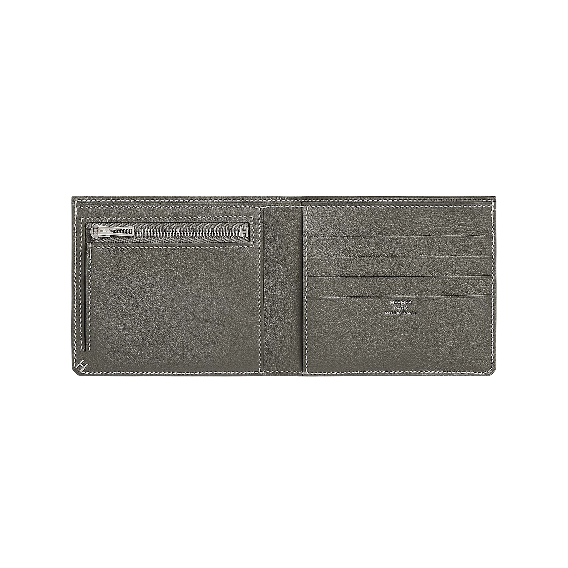 에르메스 H 셀리에 컴팩트 월렛 에버컬러 & 팔라듐 하드웨어 그리 메이어(Hermes H Sellier Compact Wallet Evercolor & Palladium Gris Meyer) - 2