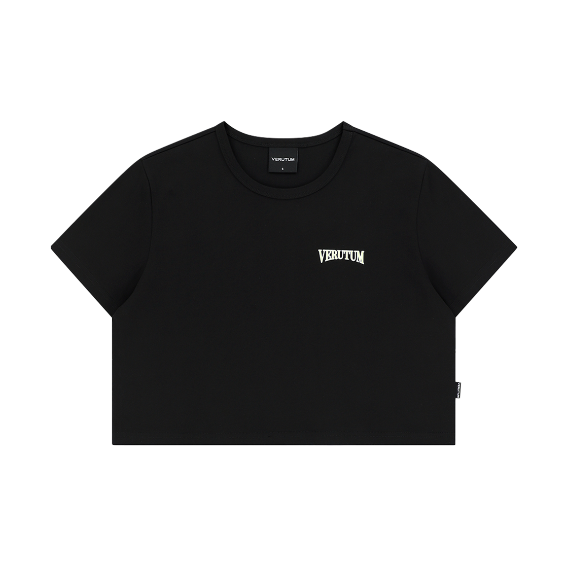 RTW-TS228W/BK VERUTUM  RTW-TS228W : Serif Arch Logo Crop T-Shirts Women's Black