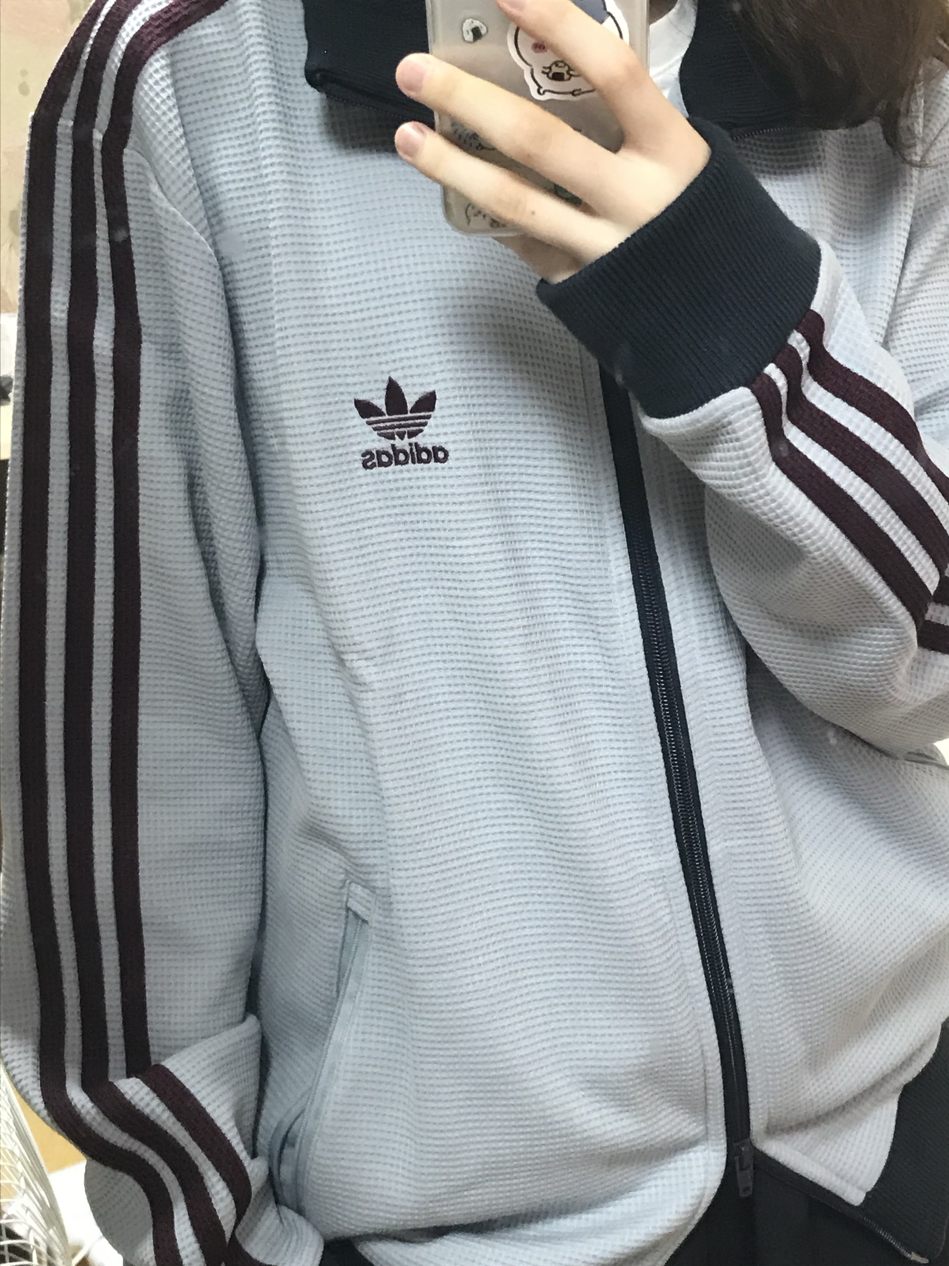 Adidas Originals Track Top Light Grey - KR Sizing 착용 스타일