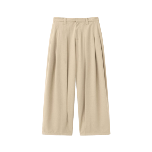 DNBESSPT25BG DNSR Summer Multi-Pleated Wide Slacks Beige