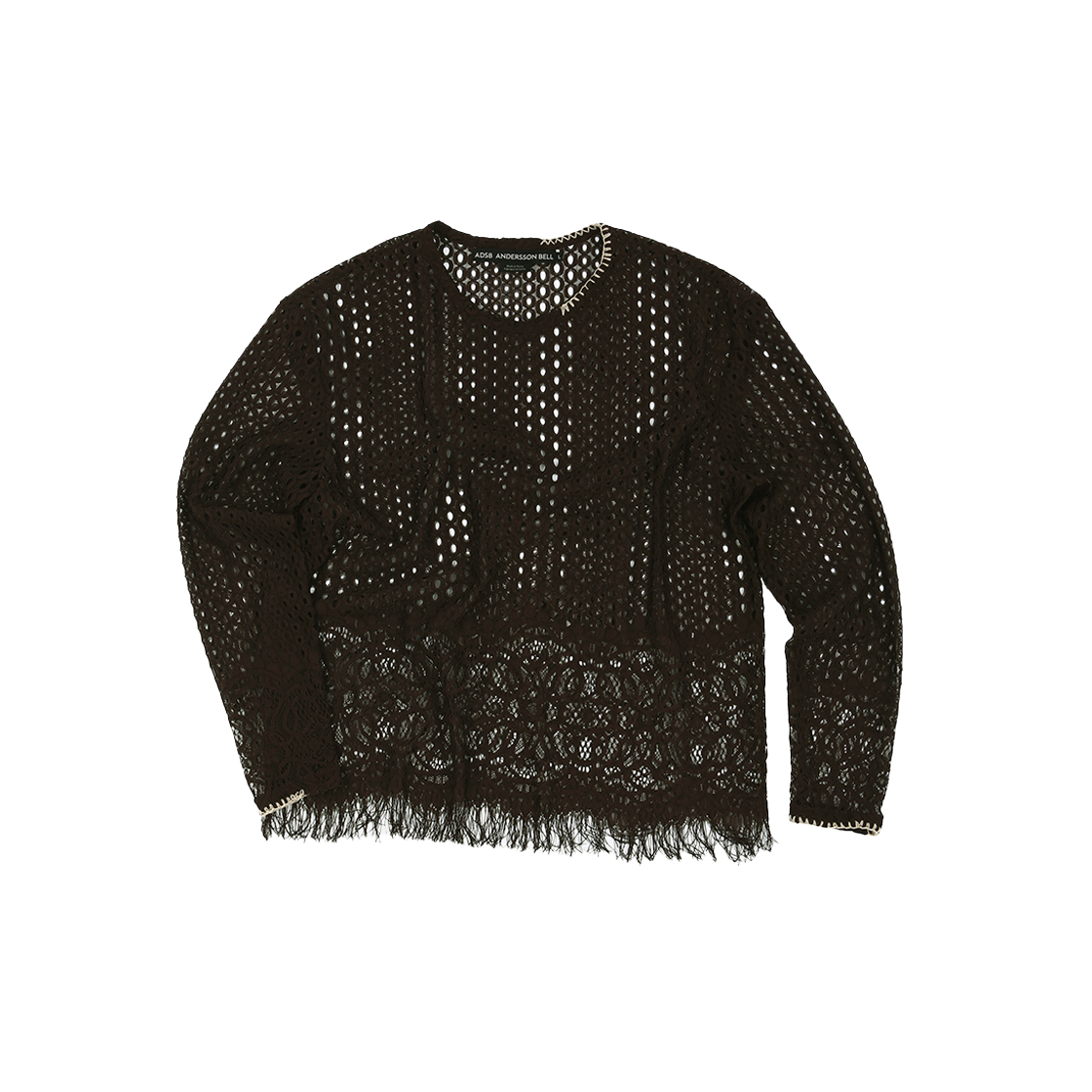 ADSB 앤더슨벨 썸머 네트 크루넥 스웨터 브라운