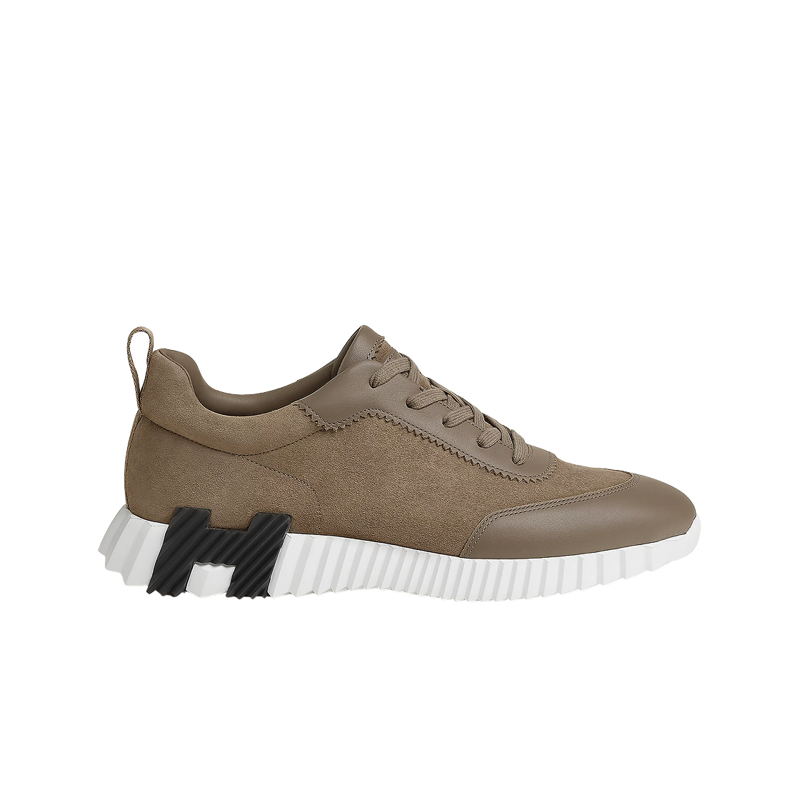H231763ZHX3 Hermes Bouncing Sneaker Suede Goatskin Calfskin & Etoupe
