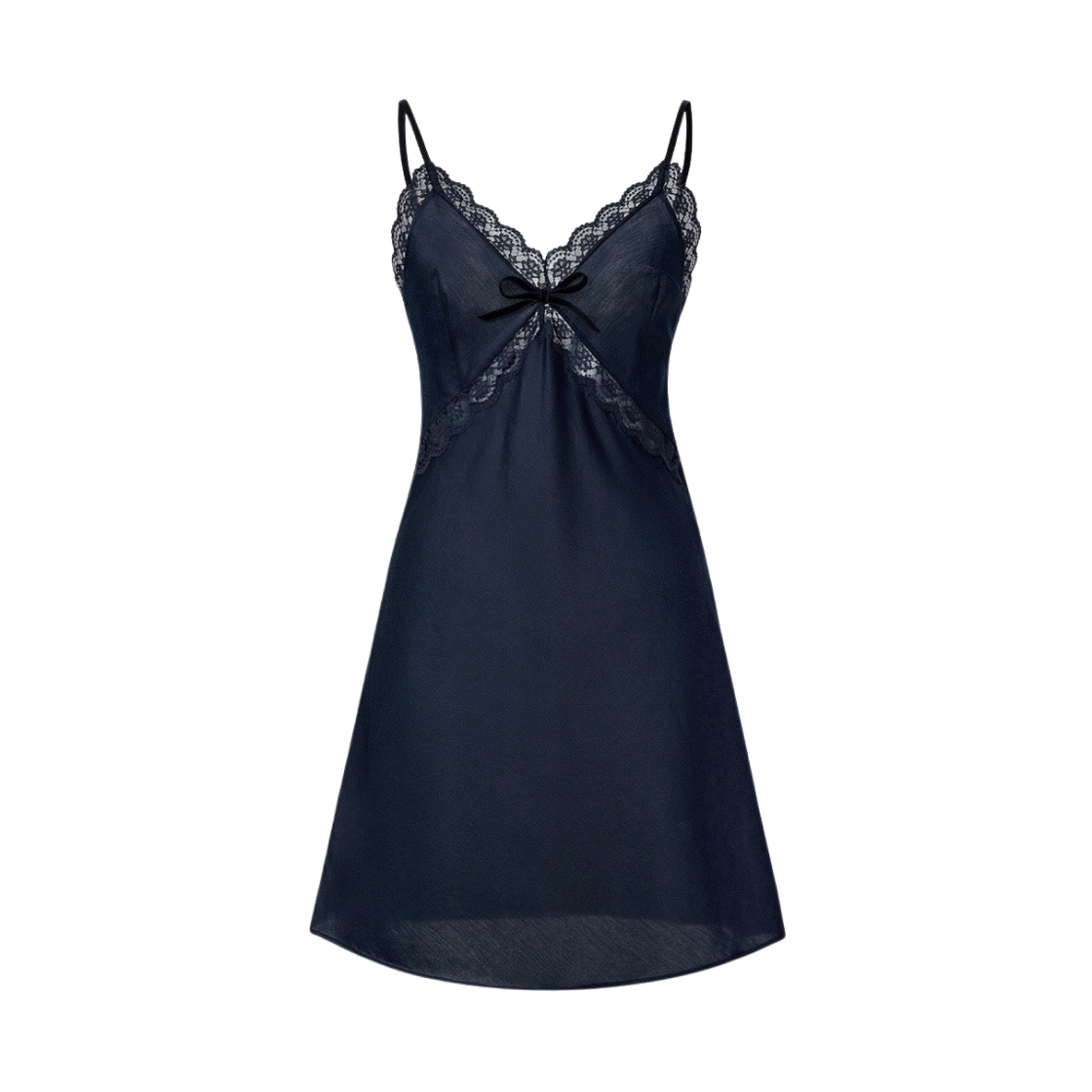 (W) 하우스 노웨어 x 슈슈통 파자마 원피스 네이비 블루((W) Haus Nowhere x Shushu/Tong Pajama One Piece Navy Blue)