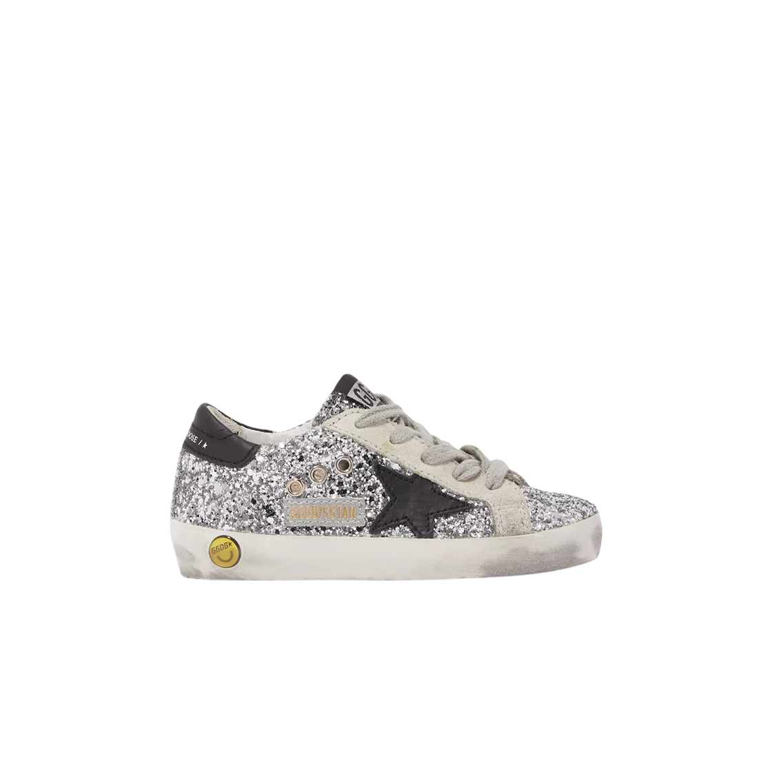 G36KS301-B45 (Kids) Golden Goose Superstar Glittery Sneakers Silver