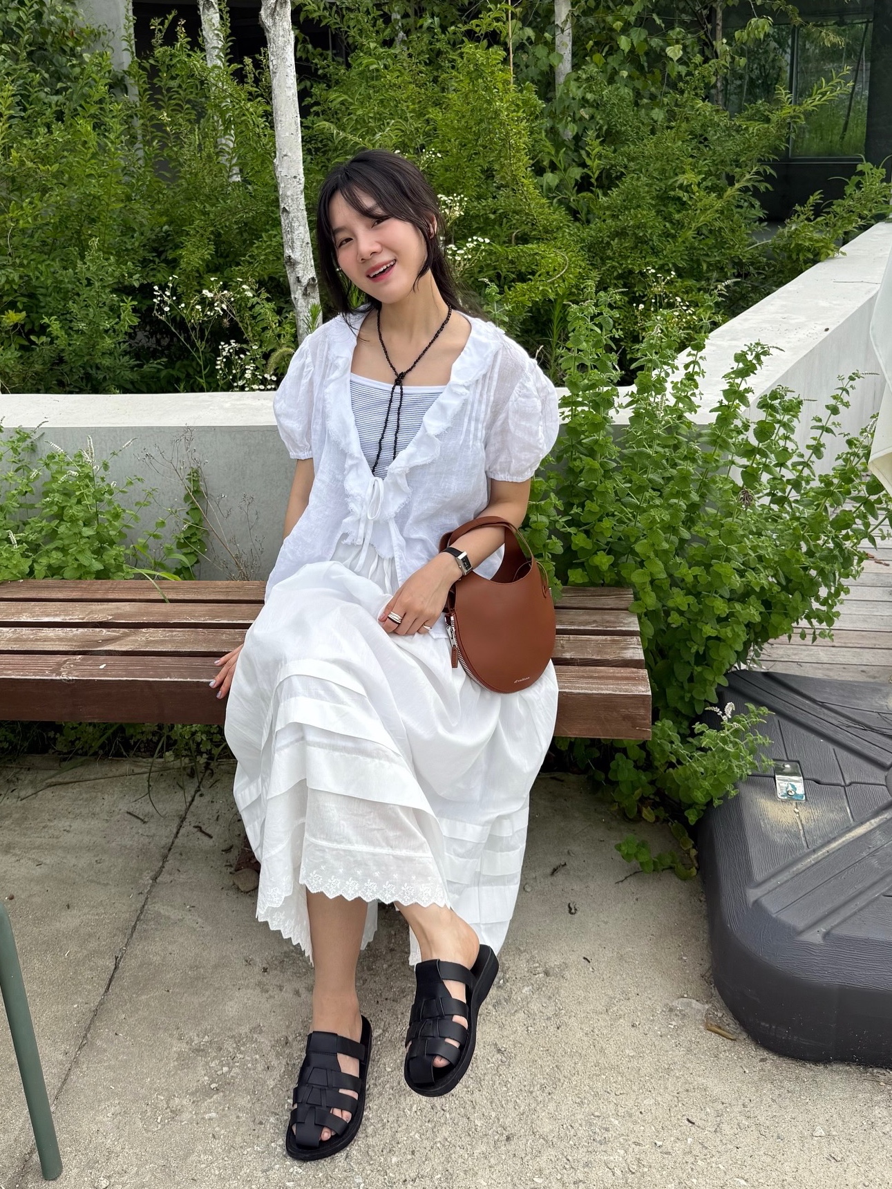 Jerusalem Sandals No.1063 Michael Slide Black 착용 스타일 - 4