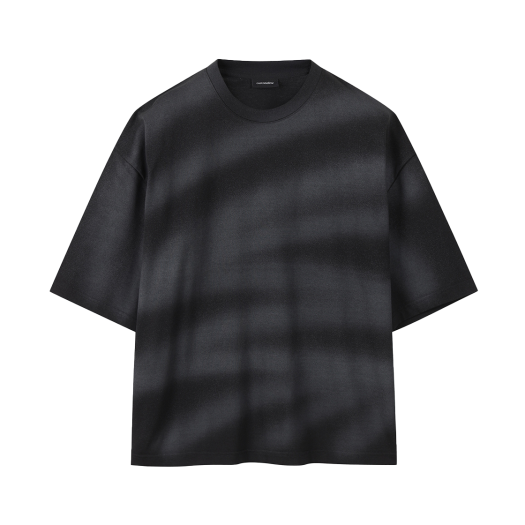 CWTAM25621BKX Customellow Print Half Sleeve T Shirt  Black