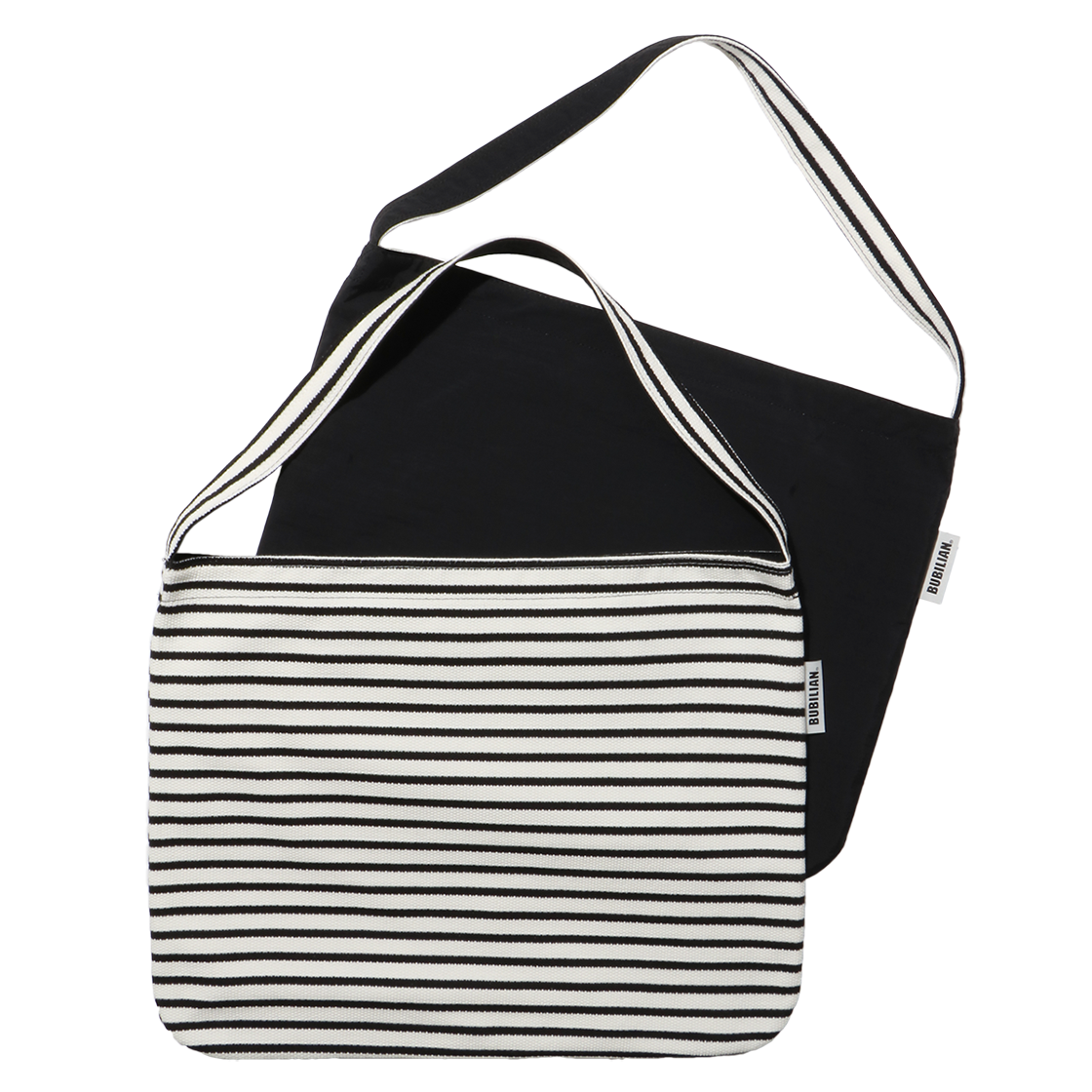 버빌리안 시오 리버서블 에코백 블랙스트라이프&블랙(Bubilian Seio Reversible Eco Bag Blackstripe&Black) - 2