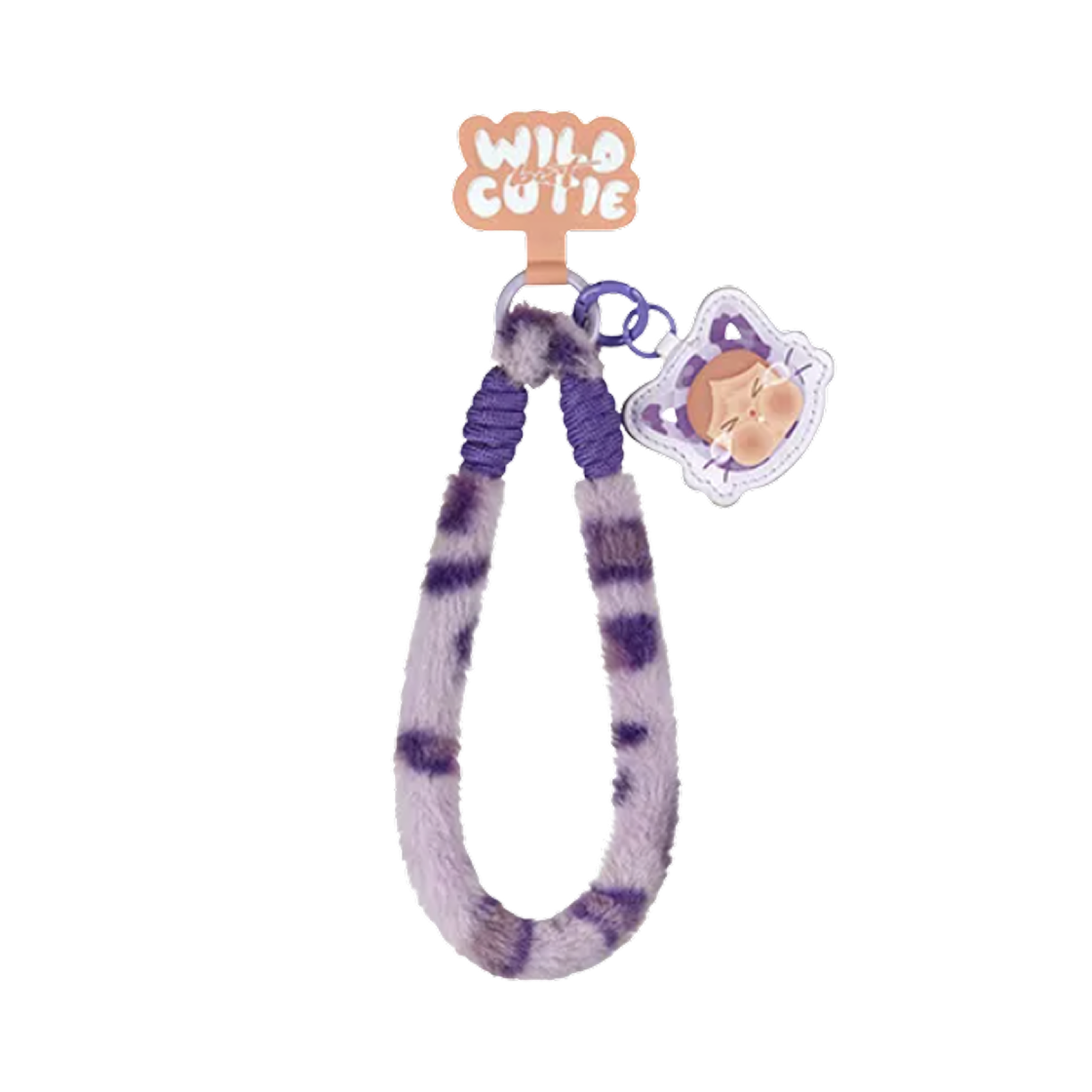 팝마트 크라이베이비 표범 냥이 시리즈 폰 참 네온 냥이 (개봉 박스)(Pop Mart Crybaby Wild But Cutie Series Phone Charm Neon Cutie (Opened Case))