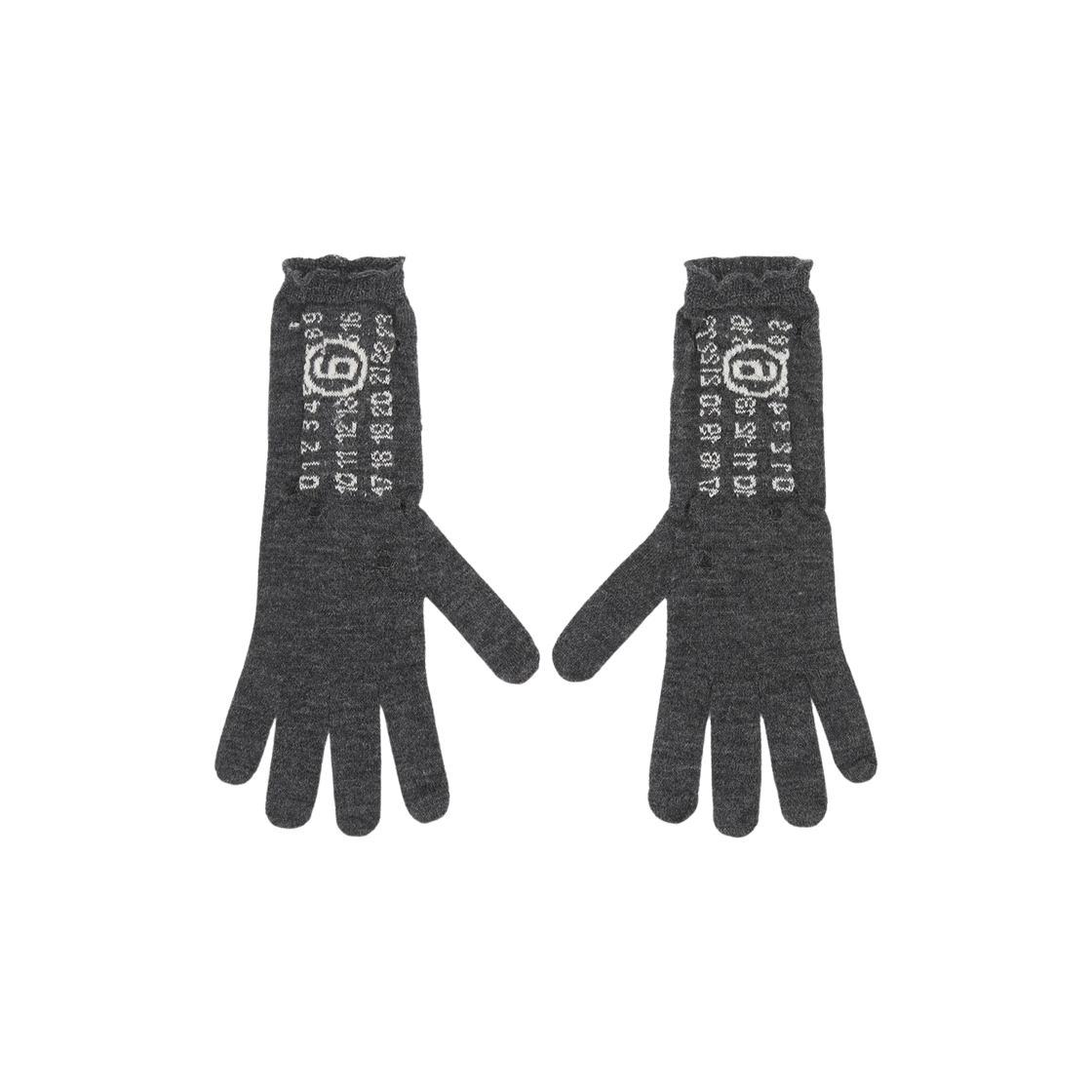 S52TS0043M13135855 (W) MM6 Maison Margiela Wool Gloves Dark Grey