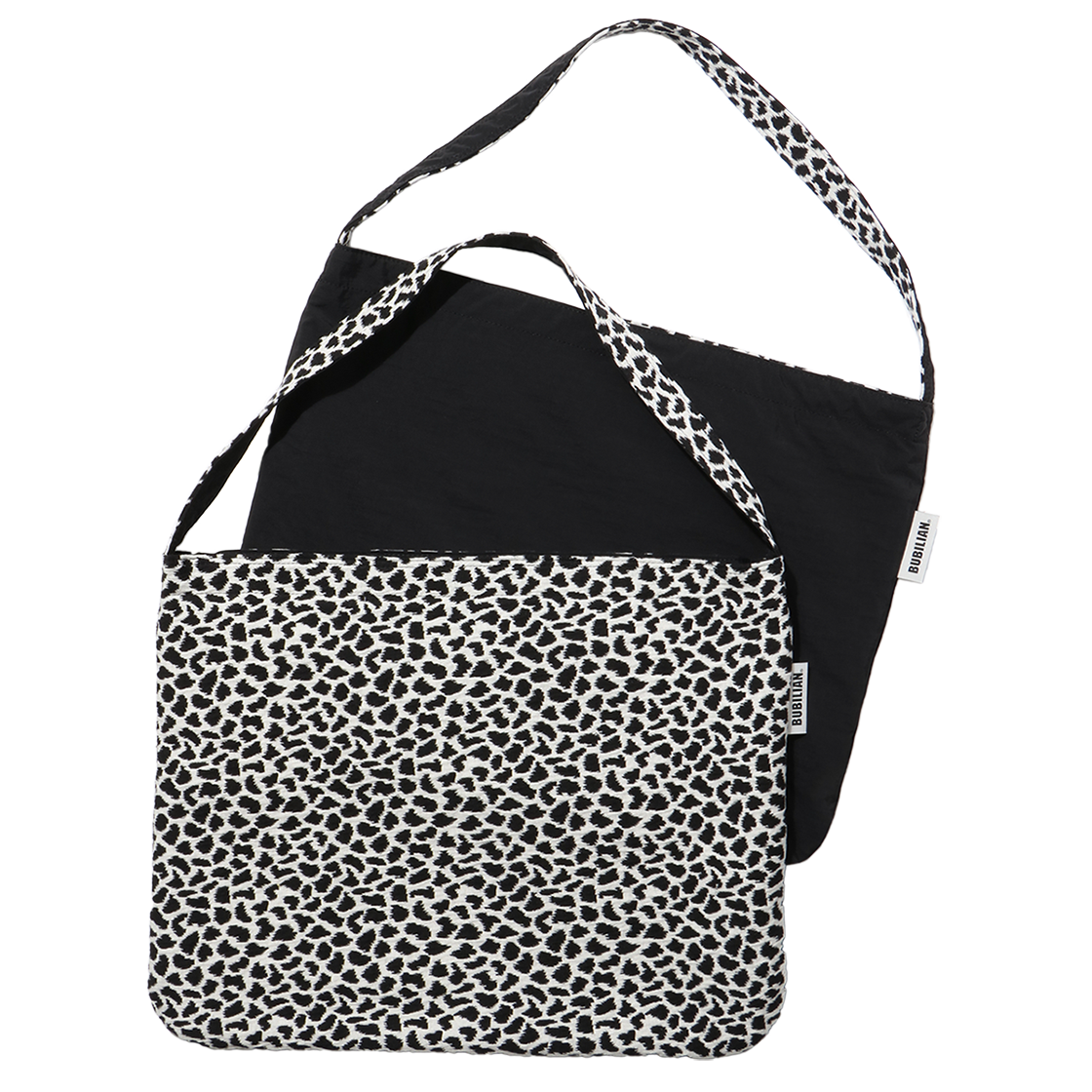 버빌리안 시오 리버서블 에코백 숏블랙호피&블랙(Bubilian Seio Reversible Eco Bag Shortblack leopard print&Black) - 2