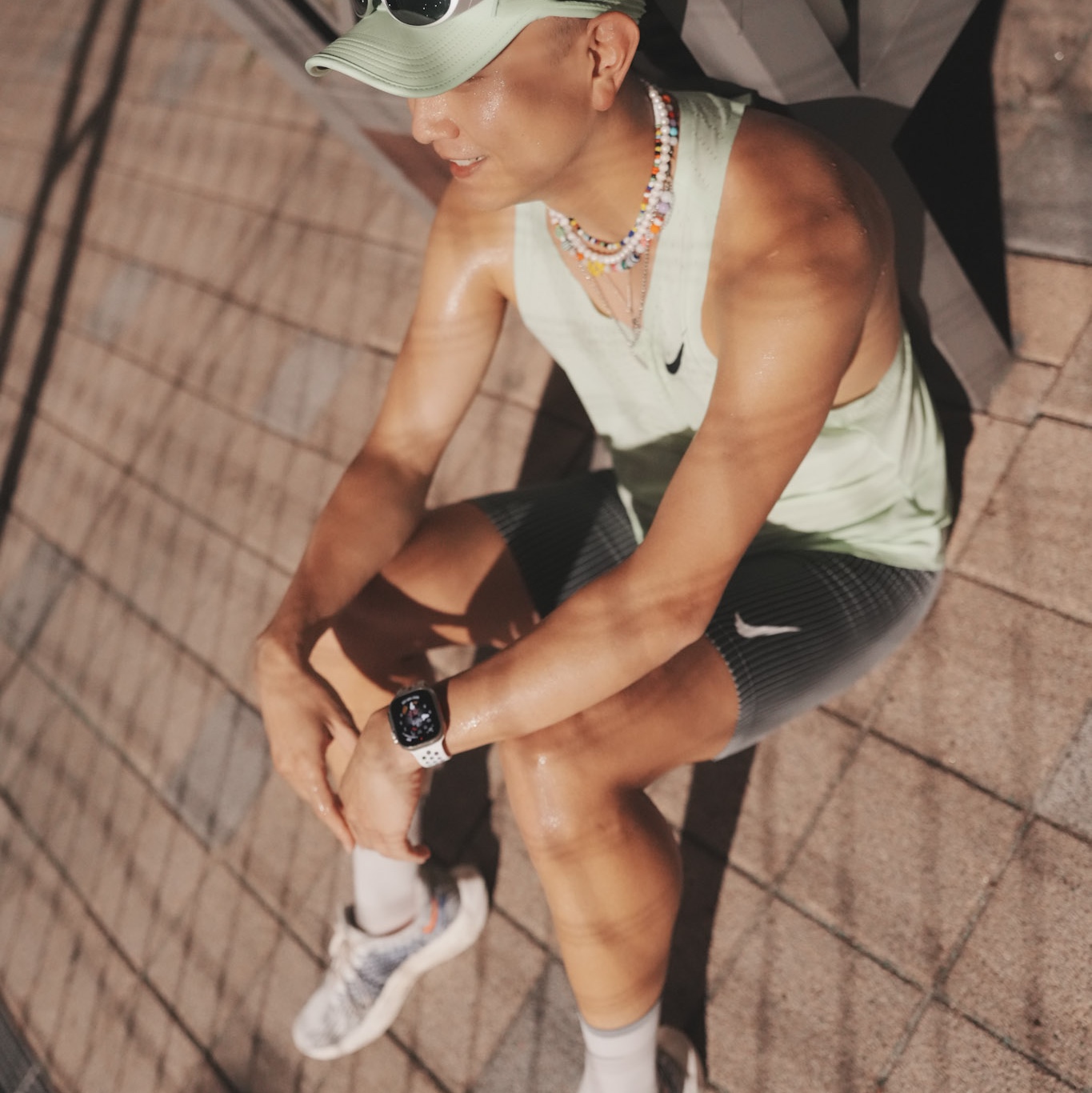 Oakley Eye Jacket Redux Silver Frame Prizm Black Polarized Lenses High Bridge Fit, Nike Zoom Pegasus Turbo Next Nature Pure Platinum 착용 스타일 - 2