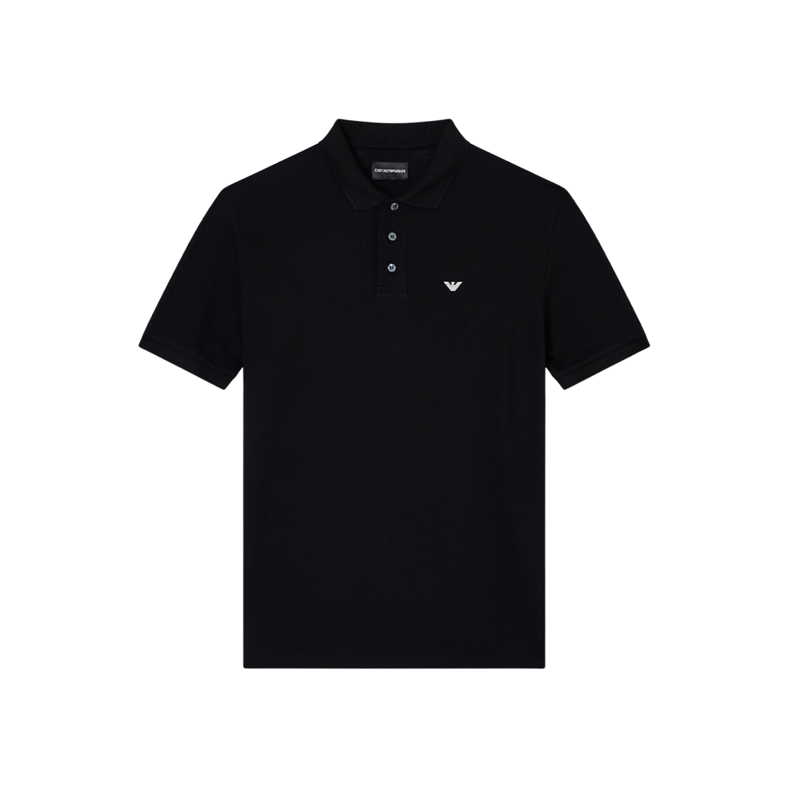 엠포리오 아르마니 마이크로 이글 머서라이즈 피케 폴로 셔츠 블랙(Emporio Armani Mercerised Pique Polo Shirt with Micro Eagle Black) - 1
