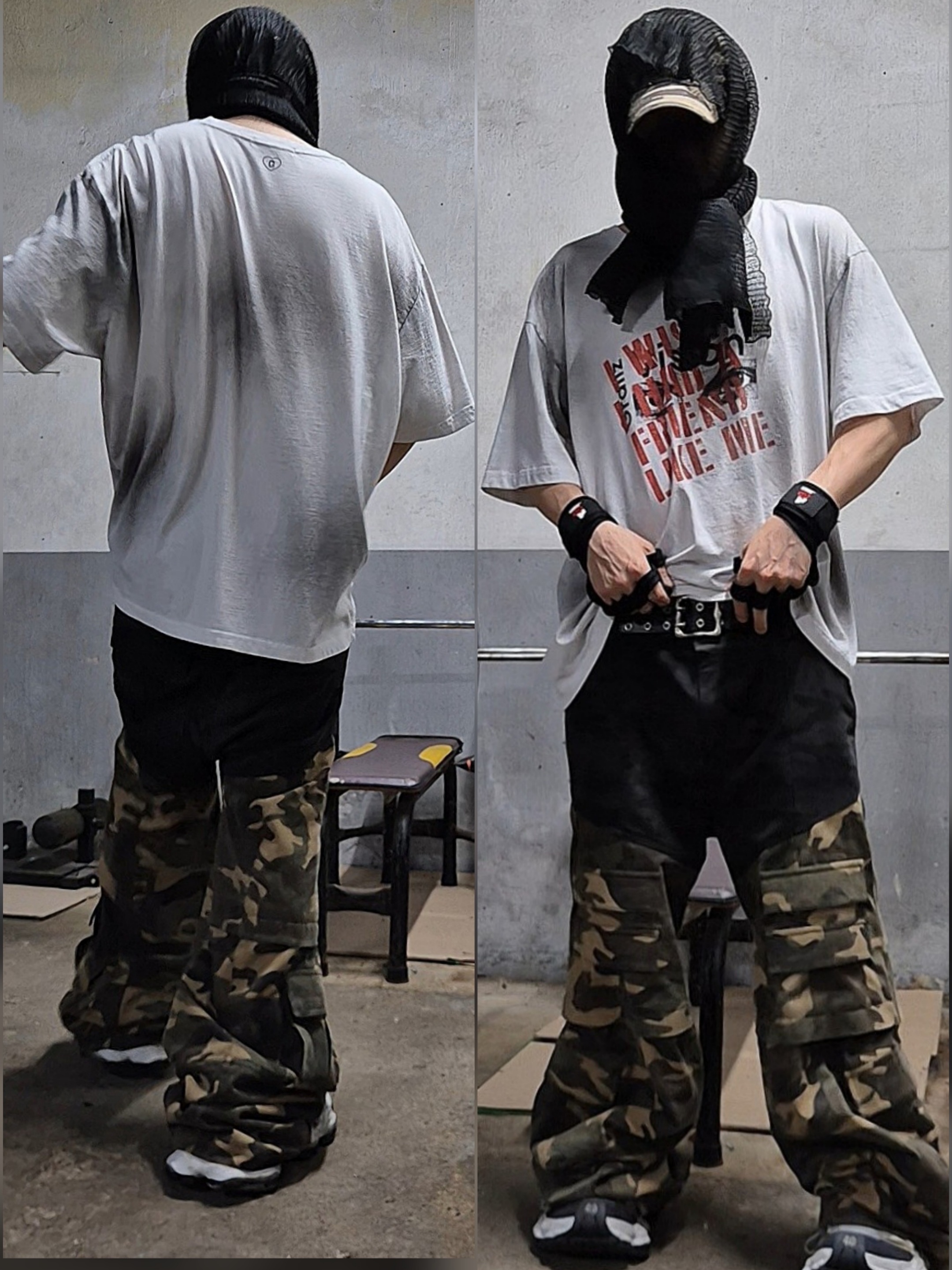 Balenciaga Cargo Sneakers White Grey 착용 스타일 - 3