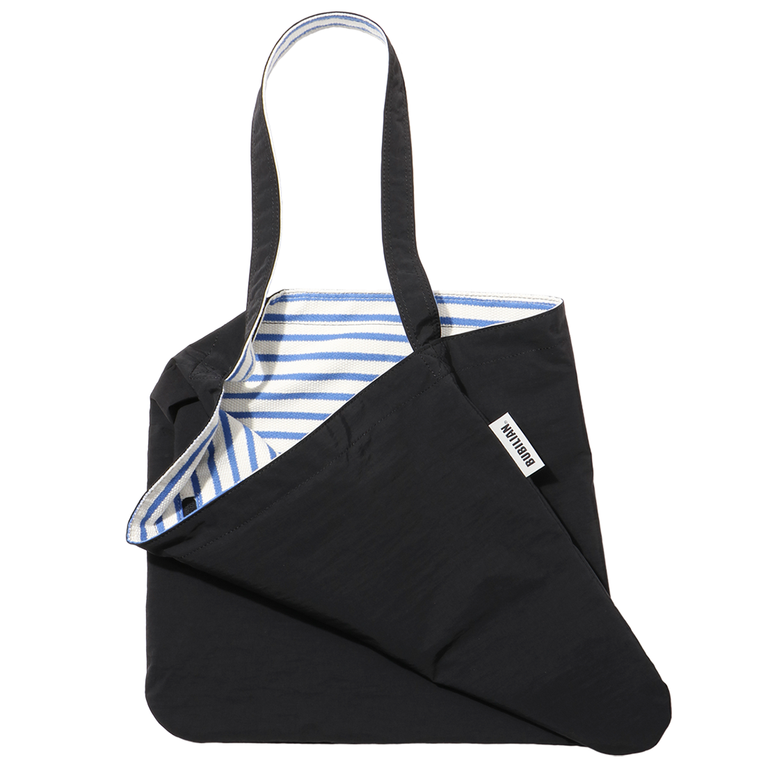 SEIO_BLUESBLACK Bubilian Seio Reversible Eco Bag Bluestripe&Black