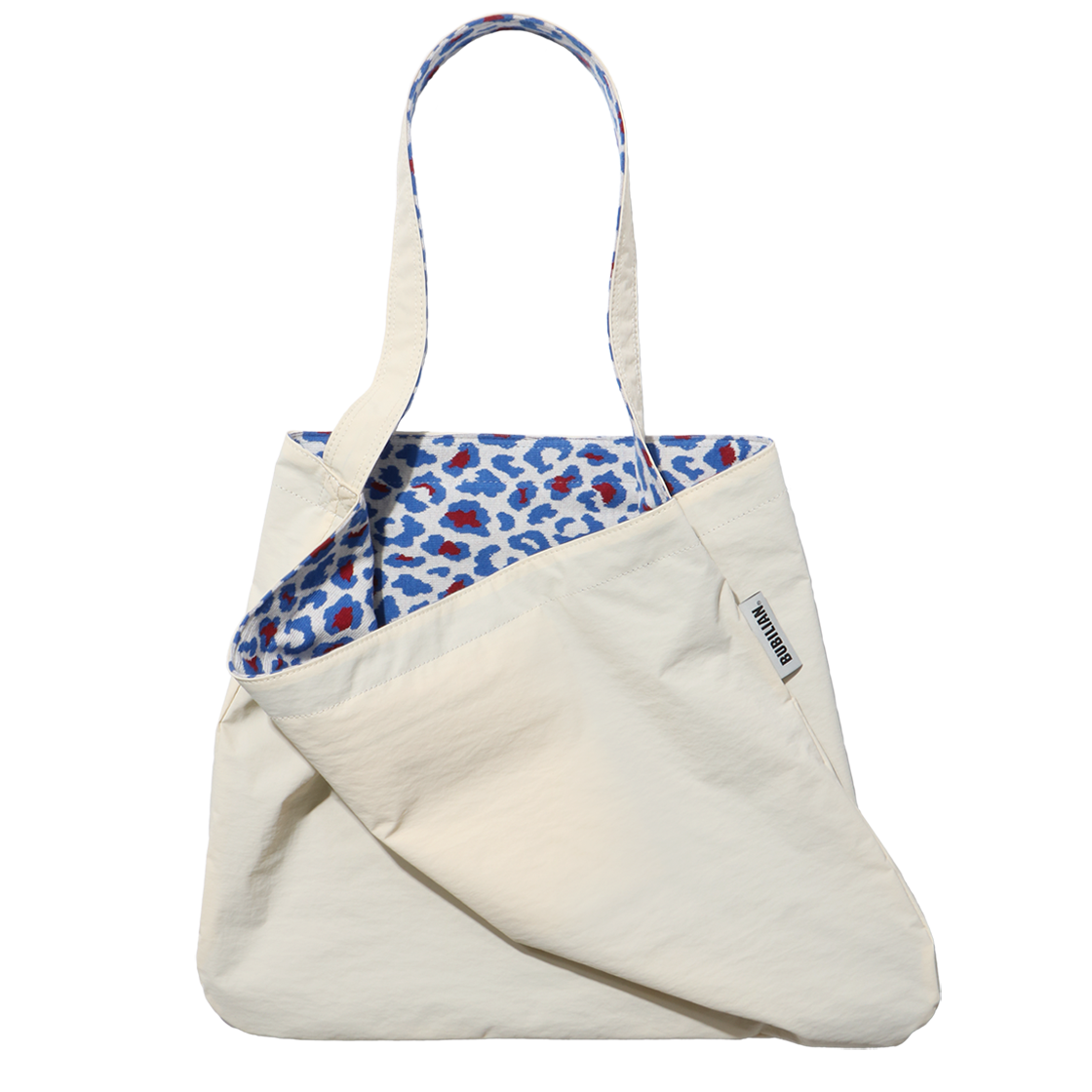 SEIO_LBLI Bubilian Seio Reversible Eco Bag Longblue leopard print&Ivory