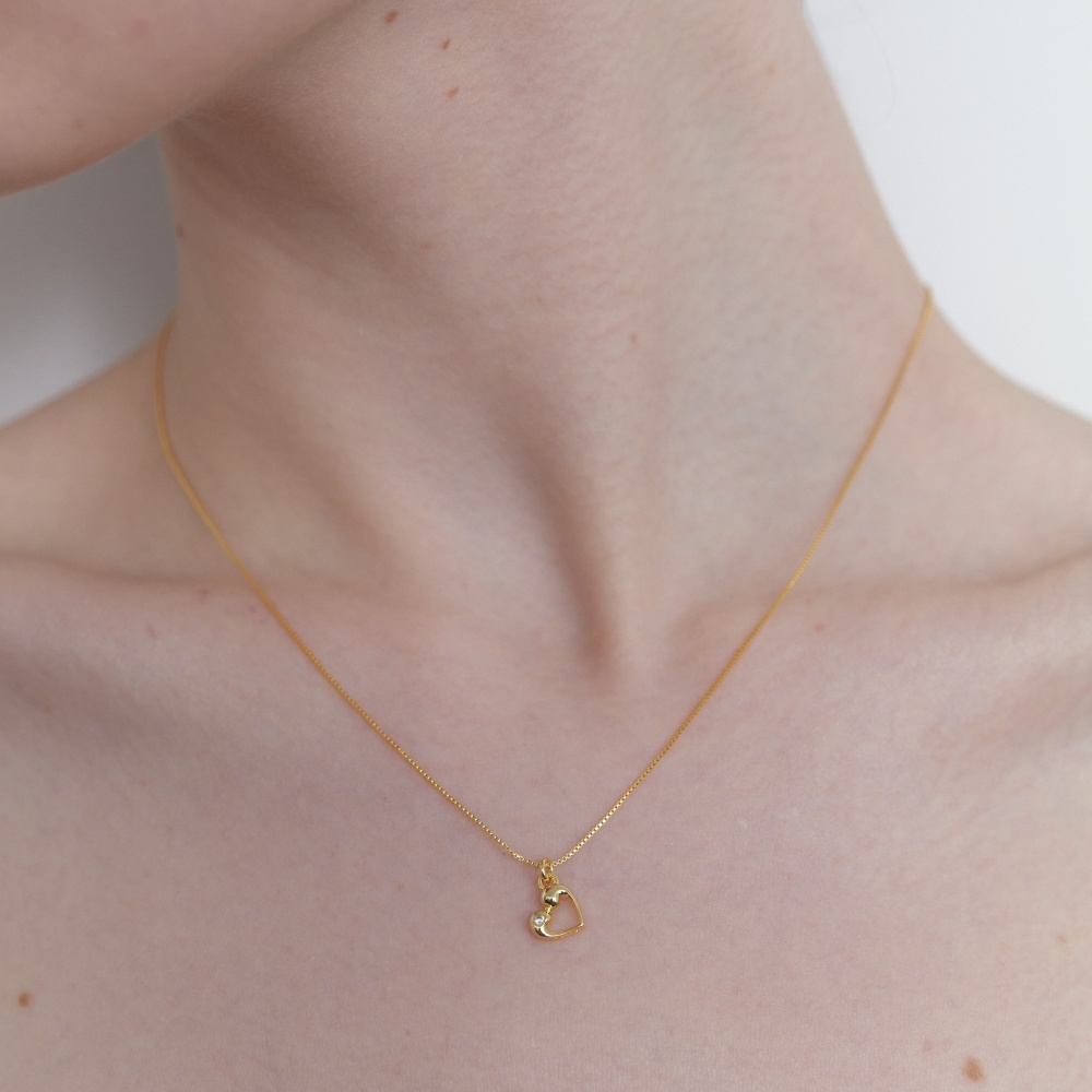 러브미몬스터 [실버] 퓨어 큐빅 몬트 체인목걸이 골드(lovememonster [Silver] Pure Cubic Mont Chain Necklace Gold) - 2